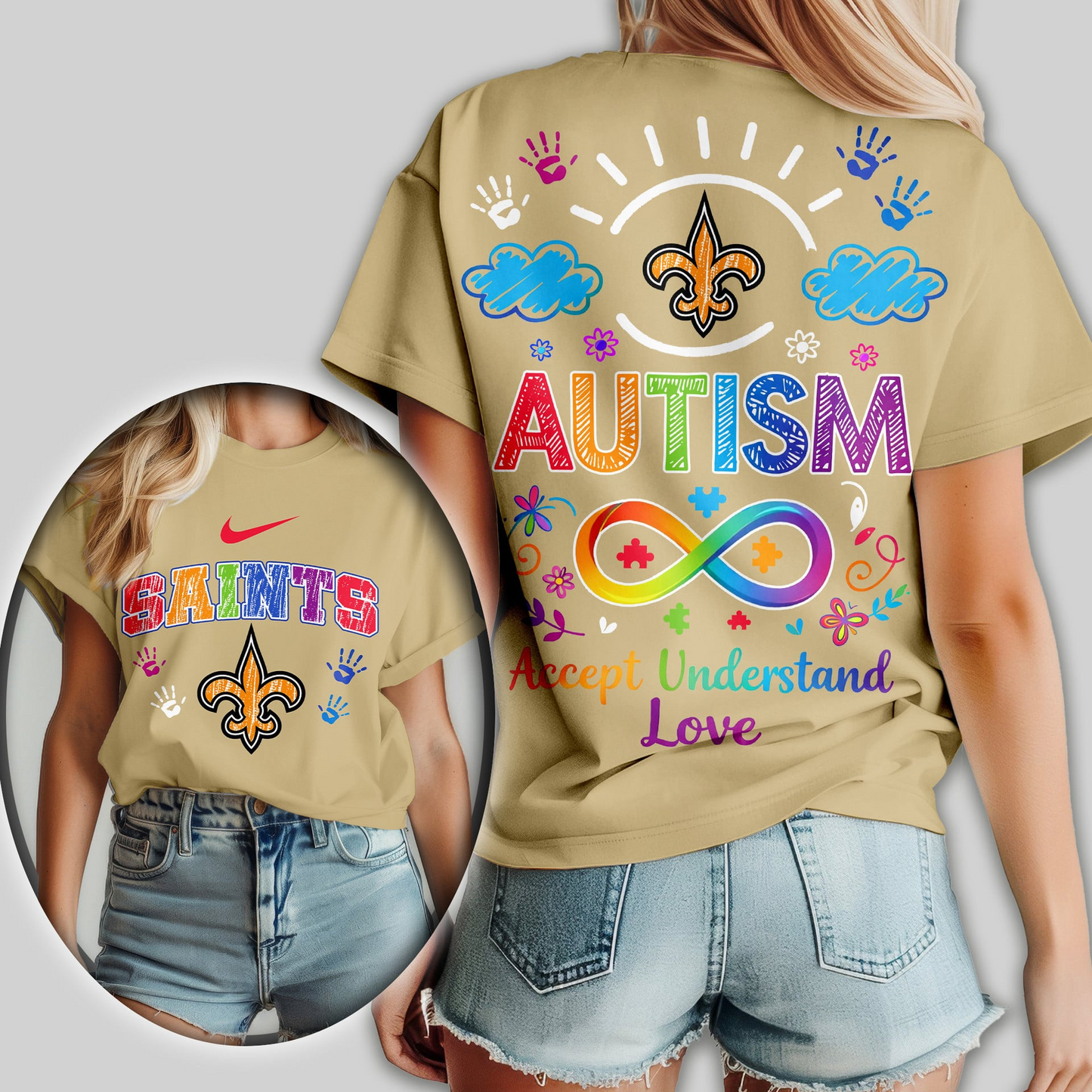 NOS Premium NFL National Autism Acceptance Month Women Shirt DDT NTL