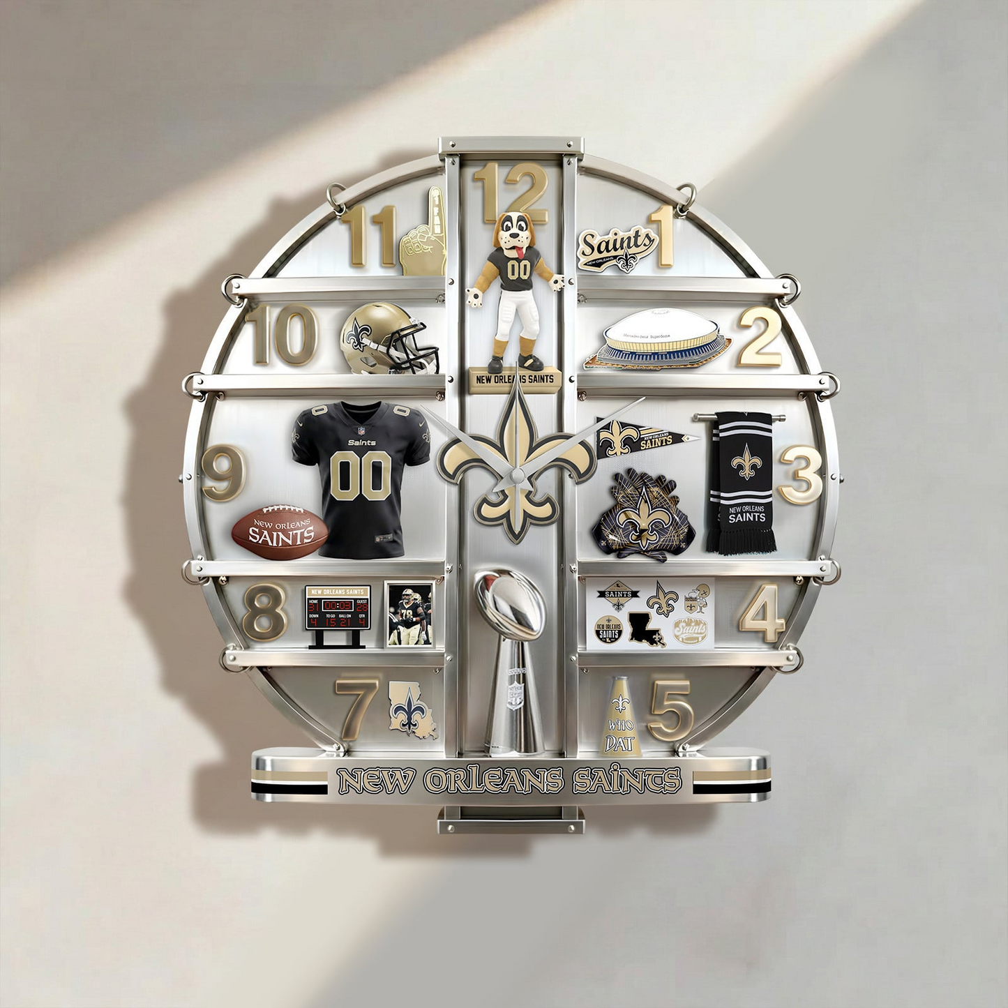 NOS x NFL Home Decorative 3D Visual Effect Acrylic Wall Clock NAK CTKT