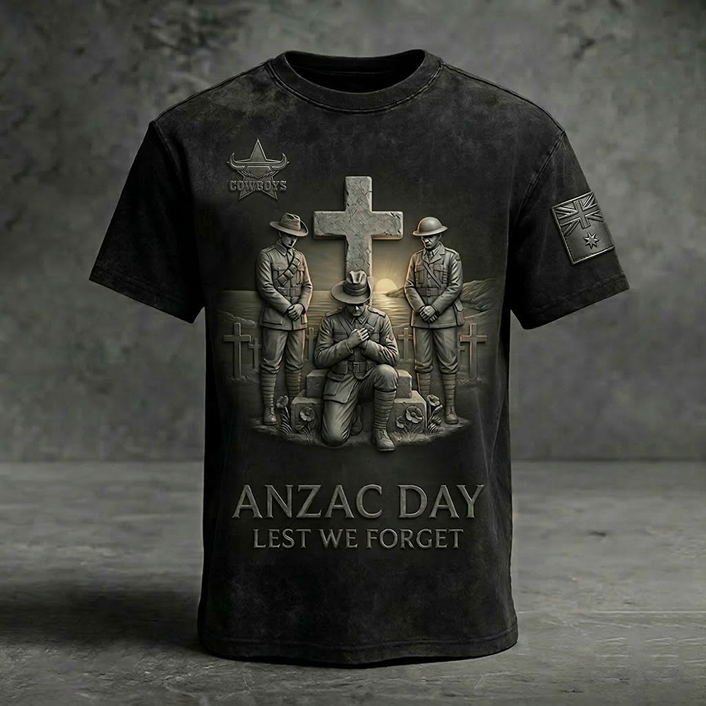 NQC _ NRL ANZAC Day Commemorative T-Shirt - Lest We Forget Edition NAK TTT