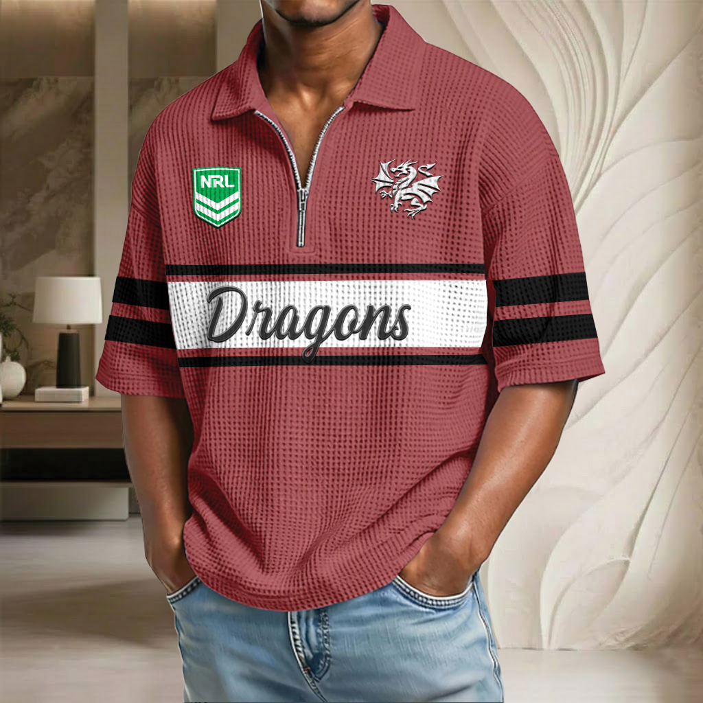 NRL x GID Waffle Half-Zip Polo Shirt HLP HLPHUONG