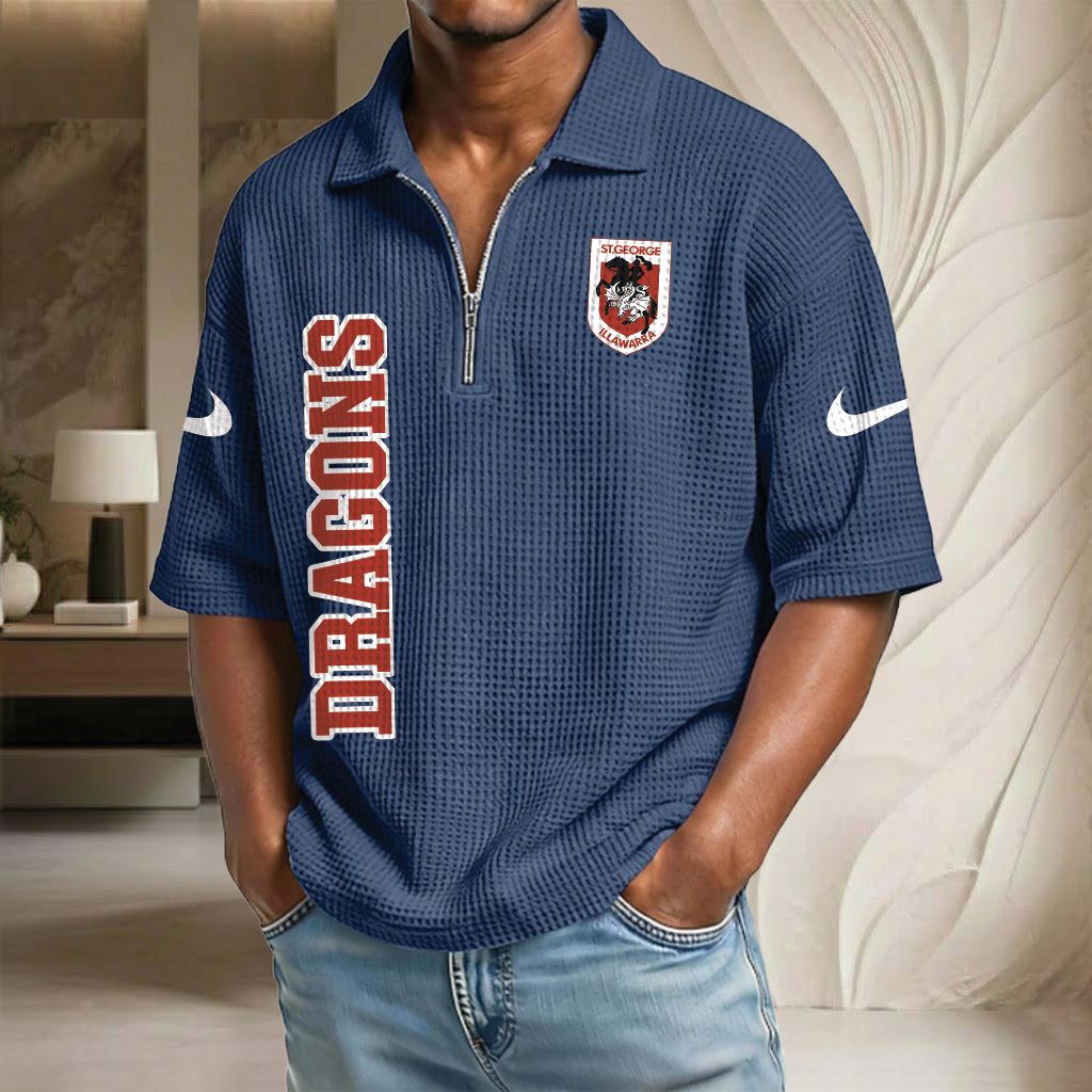 NRL x GID Waffle Half-Zip Polo Shirt HLP HLPHUONG