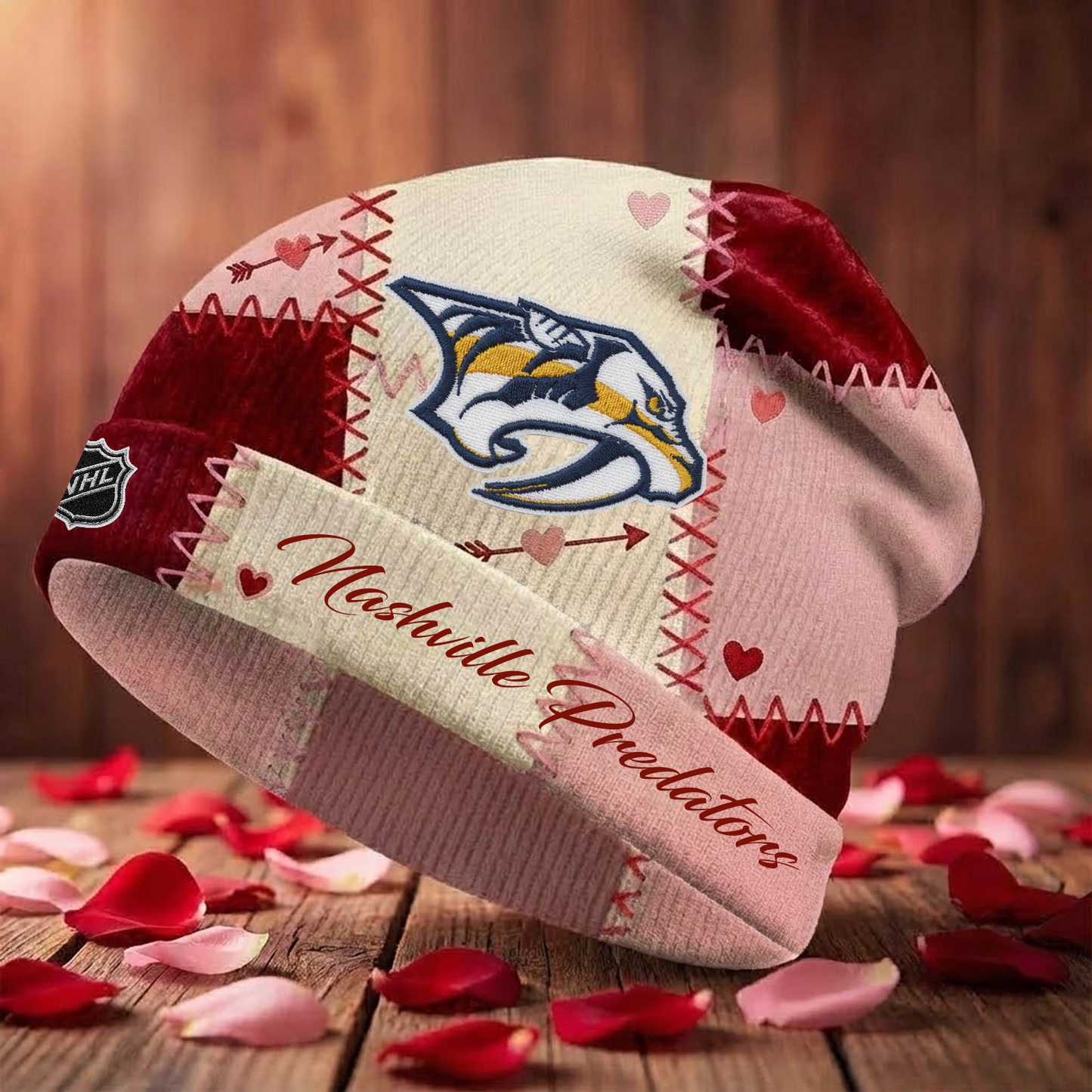 NSH X NHL Warm Hearts Beanie - Valentine Gift V1 NAK NHT