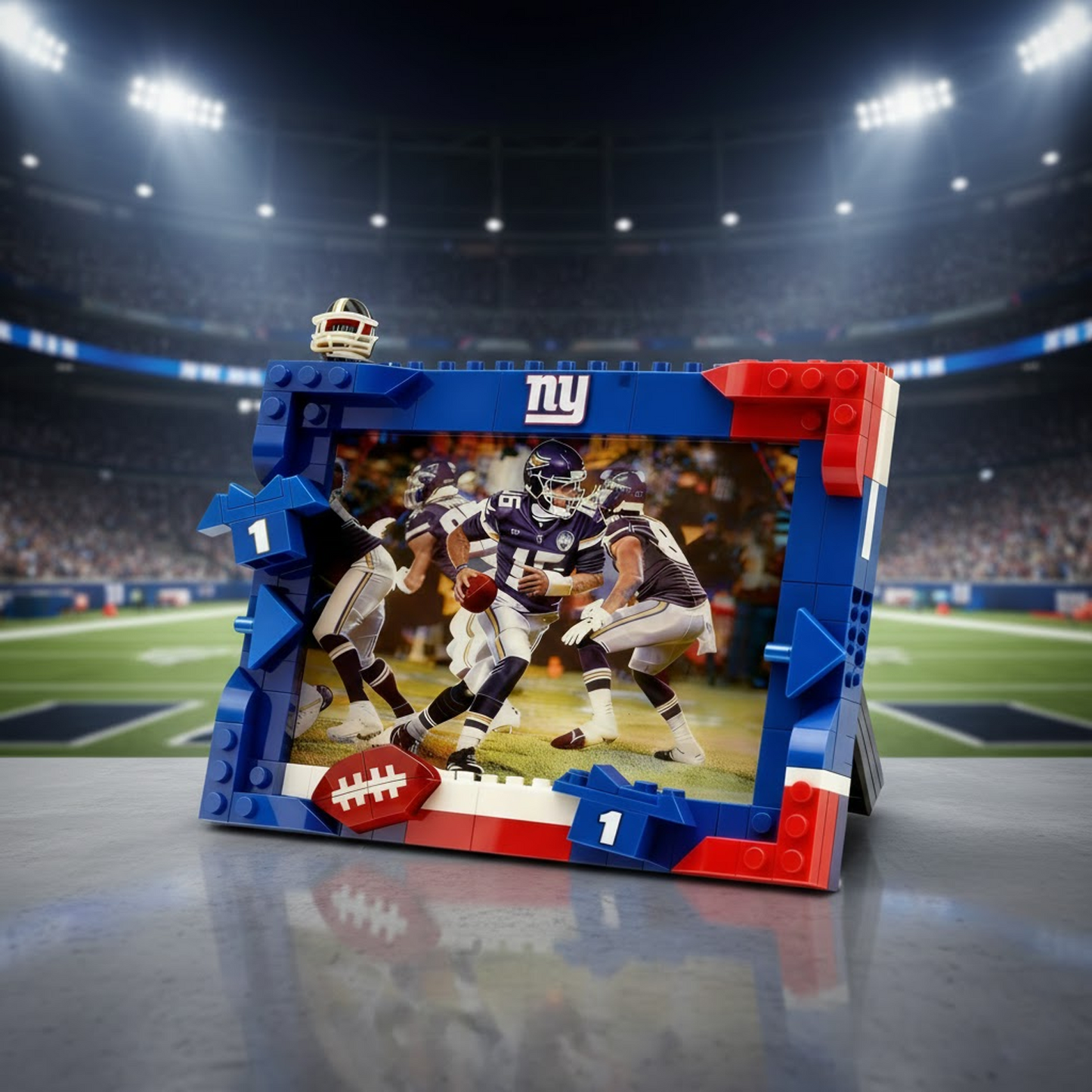 NYG X NFL Football Photo Frame Building Set Compatible Display Gift For Fans NAK NHT