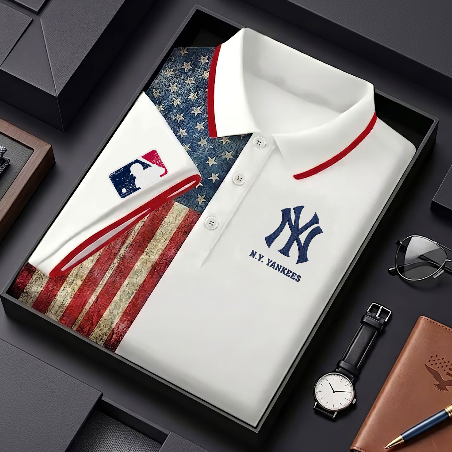 NYY x MLB US Flag Polo Shirt DDT TTTZ