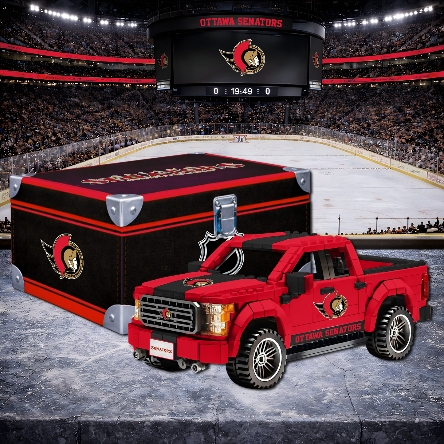 OTT X NHL LEGO Toy Truck Set with Collectible Case NAK NHT