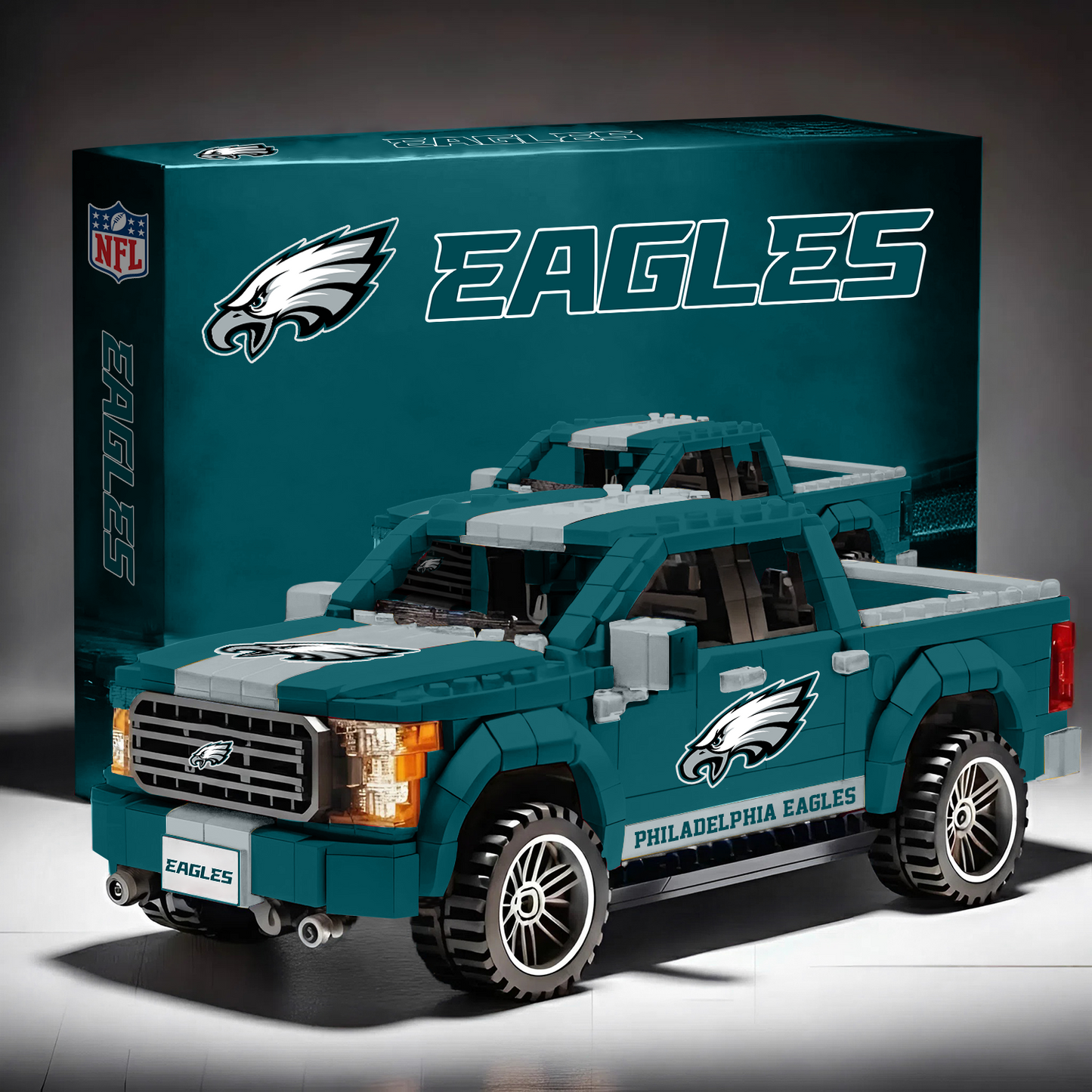 PHI X NFL 3D Racing Truck Model Building Block Set NAK NHT