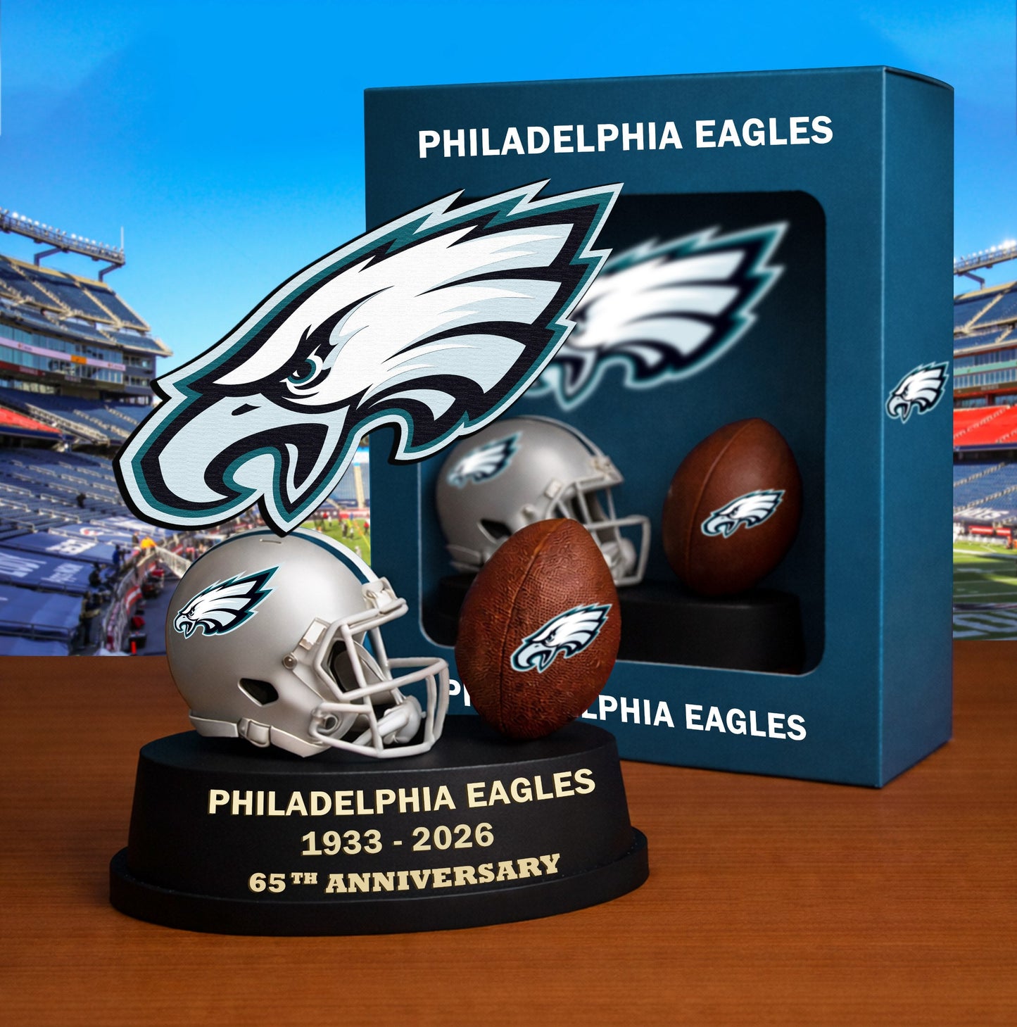 PREMIUM NFL X SEA Helmet & Ball Showcase NAK VHM 280226