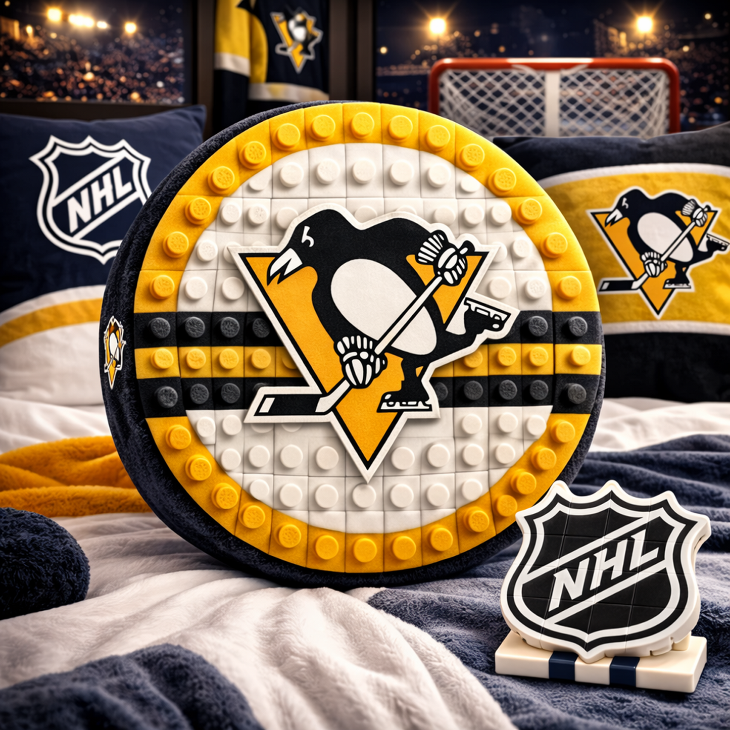PIT x NHL Hockey Logo Plush Pillow NAK NHT