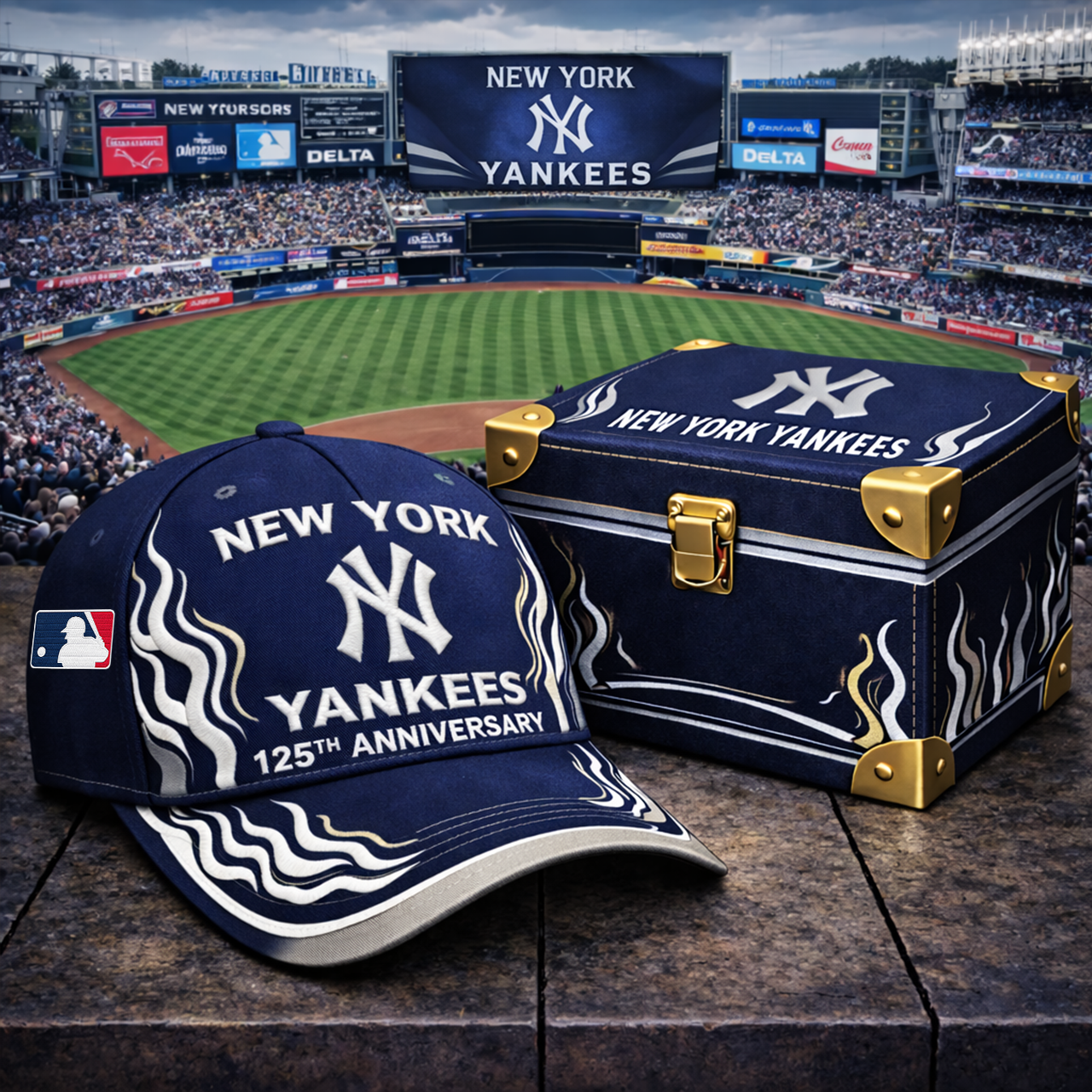 Premium MLB NYY Anniversary Flame Edition Cap V8 NMD TTV