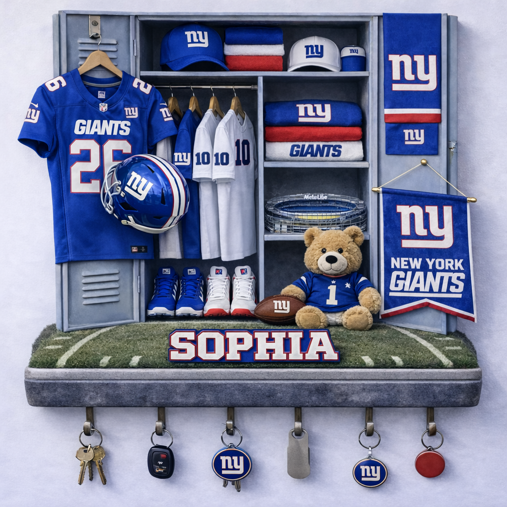 Premium NFL NYG Locker Key Holder V2 NMD TTV