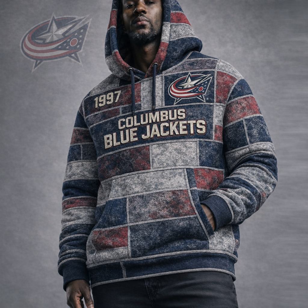 Premium NHL CBJ Vintage Patchwork Hoodie V2 NMD CTKT