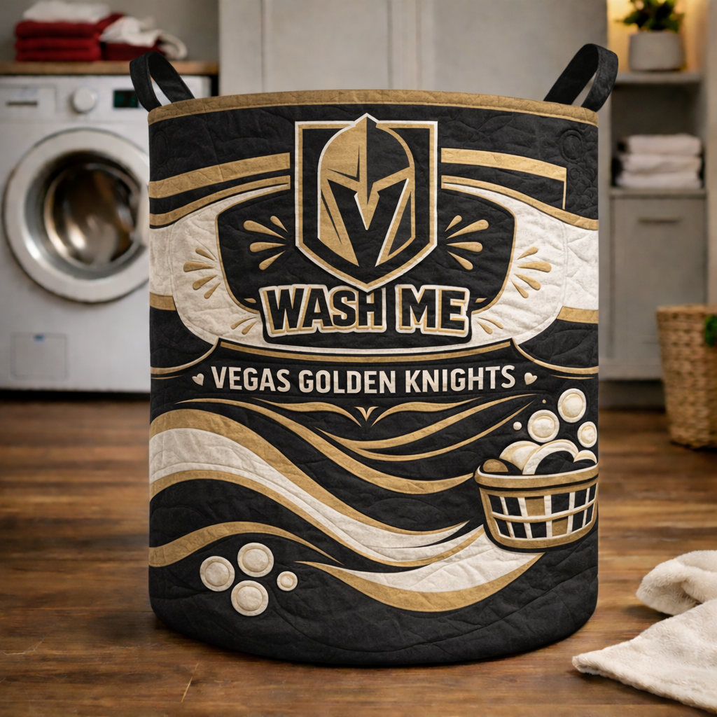 Premium NHL VGK Quilted Laundry Basket V1 NMD CTKT