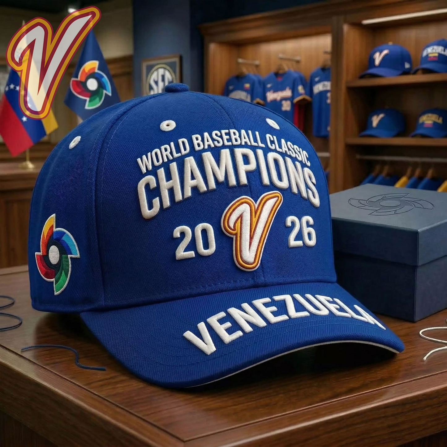 Premium Venezuela World Baseball Classic Champions 2026 CAP V8 NMD TTV