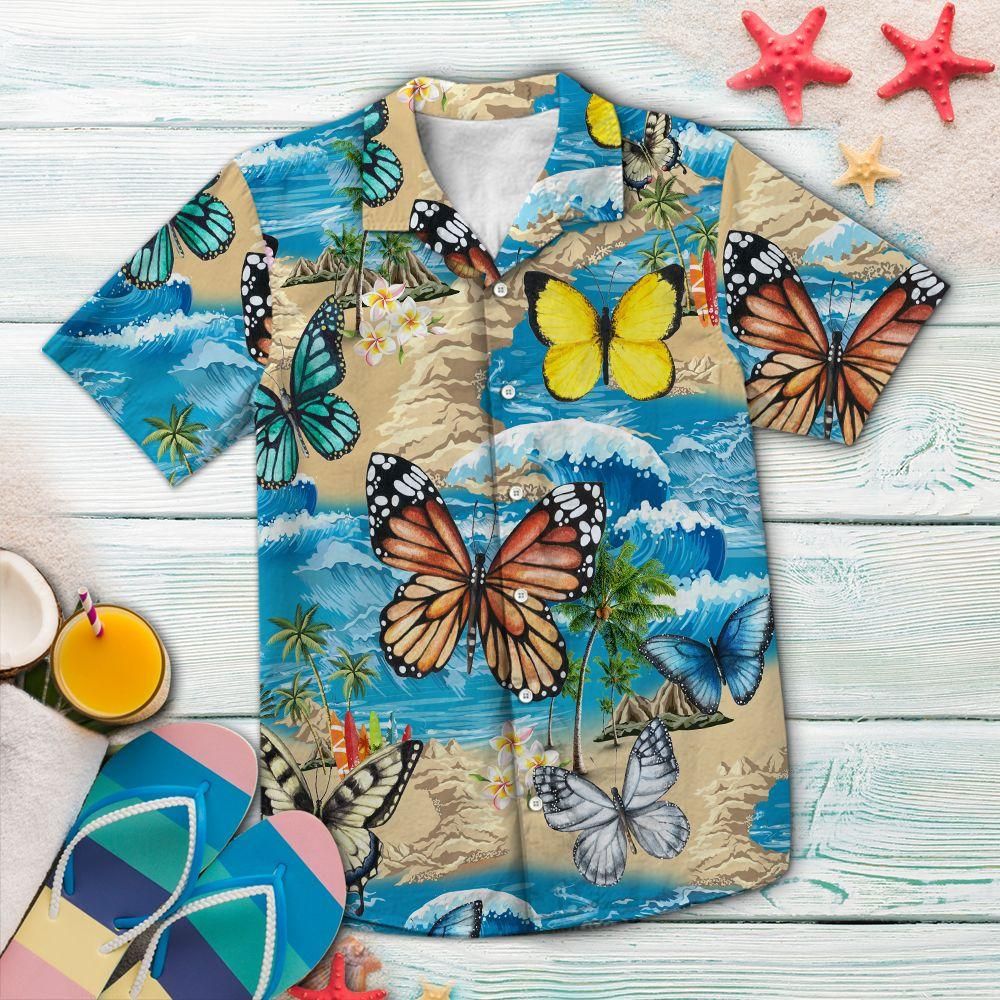 Butterfly Summer Vacation Hawaiian Shirt