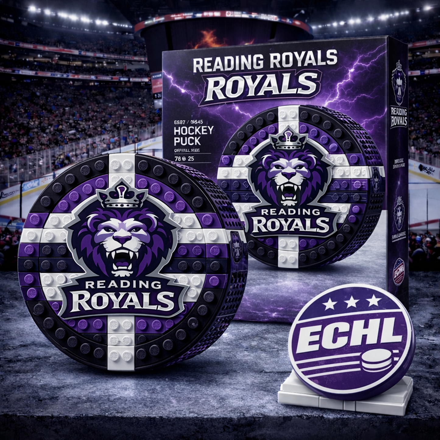 REA x ECHL Hockey Puck Building Block Set NAK NHT