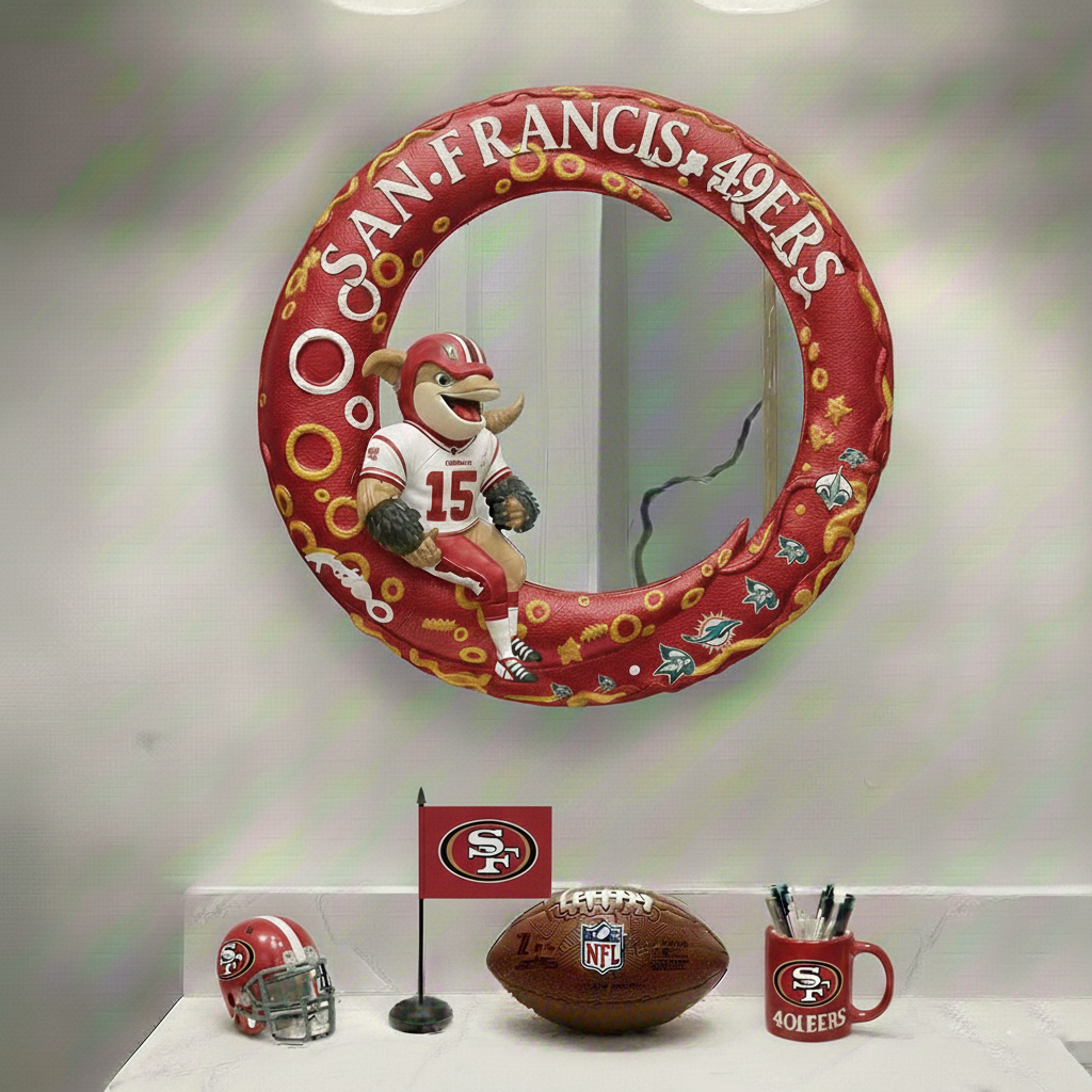 SF49 x NFL Moonlit Custom Shaped Mirror - Personalized Gifts NAK CTKT