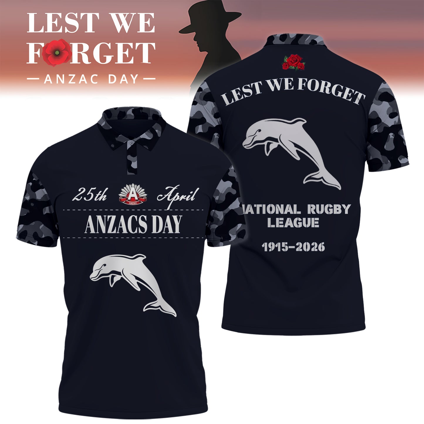 TD x NRL 2026 Anzac Day Polo Shirt DDT TTTZ