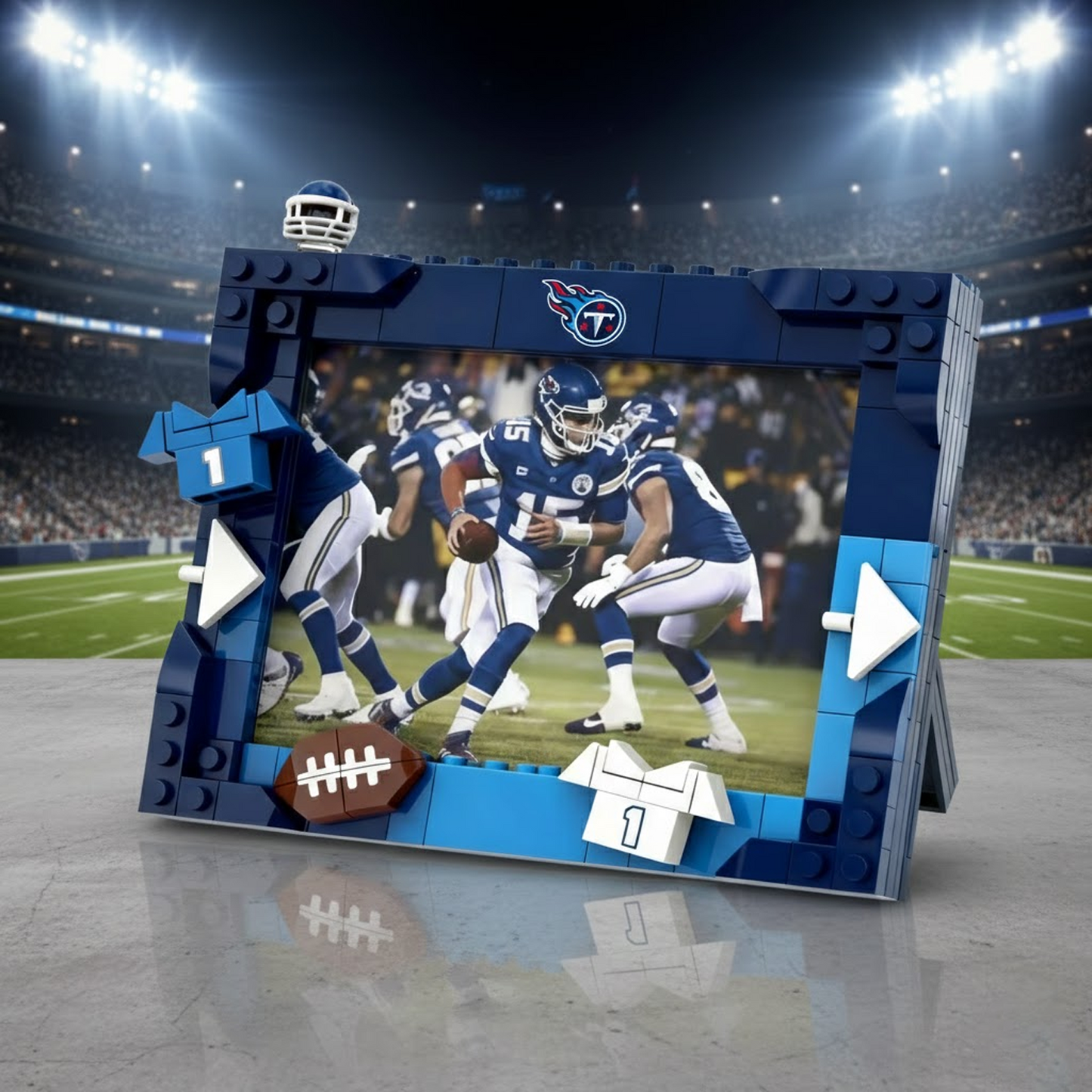 TEN X NFL Football Photo Frame Building Set Compatible Display Gift For Fans NAK NHT