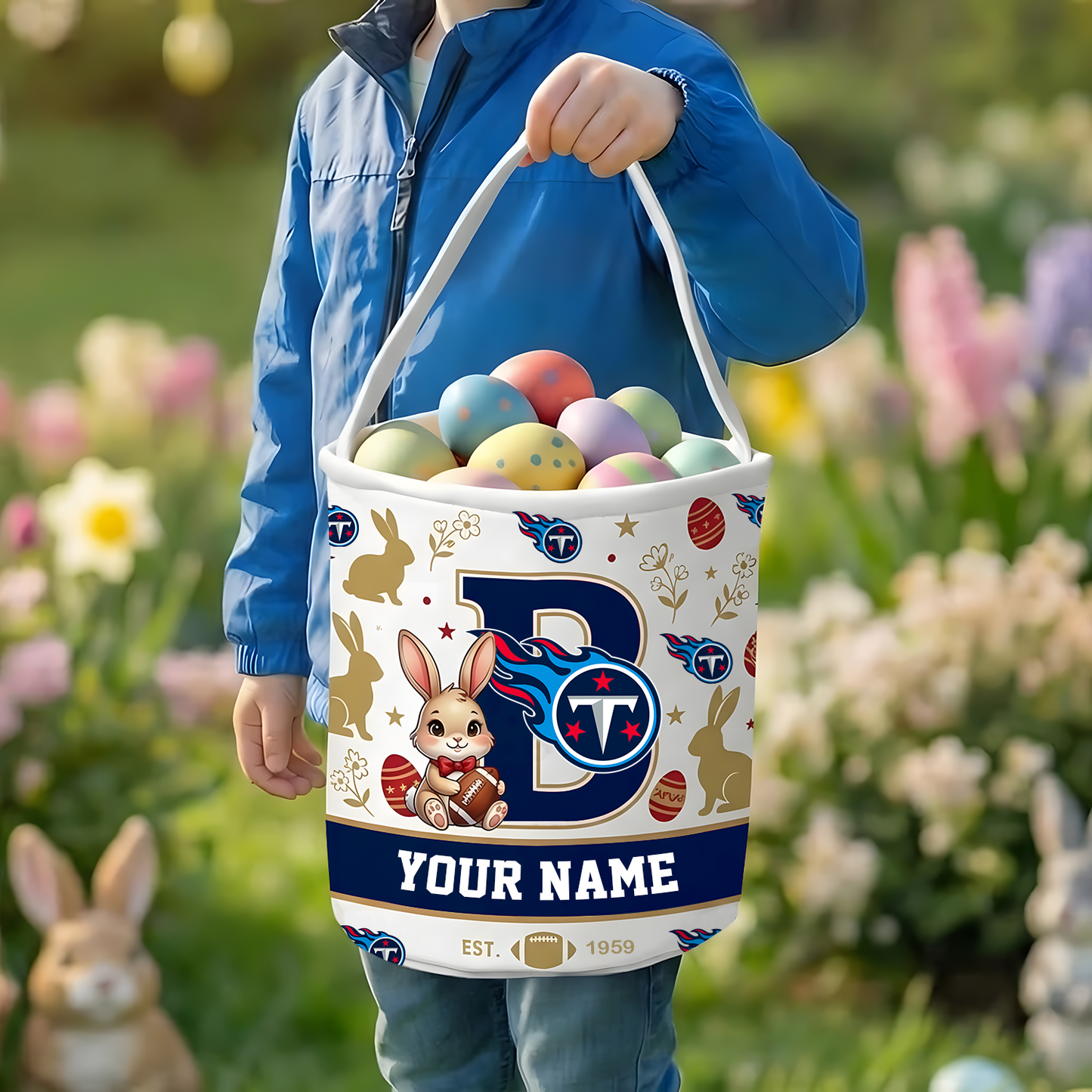 TEN x Personalized Easter Bunny Egg Hunt Basket NAK NHT