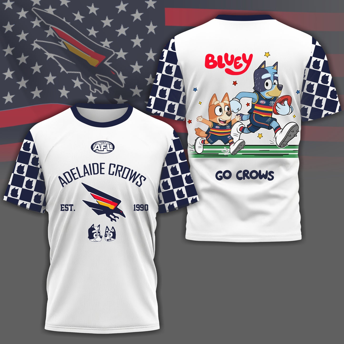 AC x AFL Premium Bluey 3D Shirt DDT TTTZ