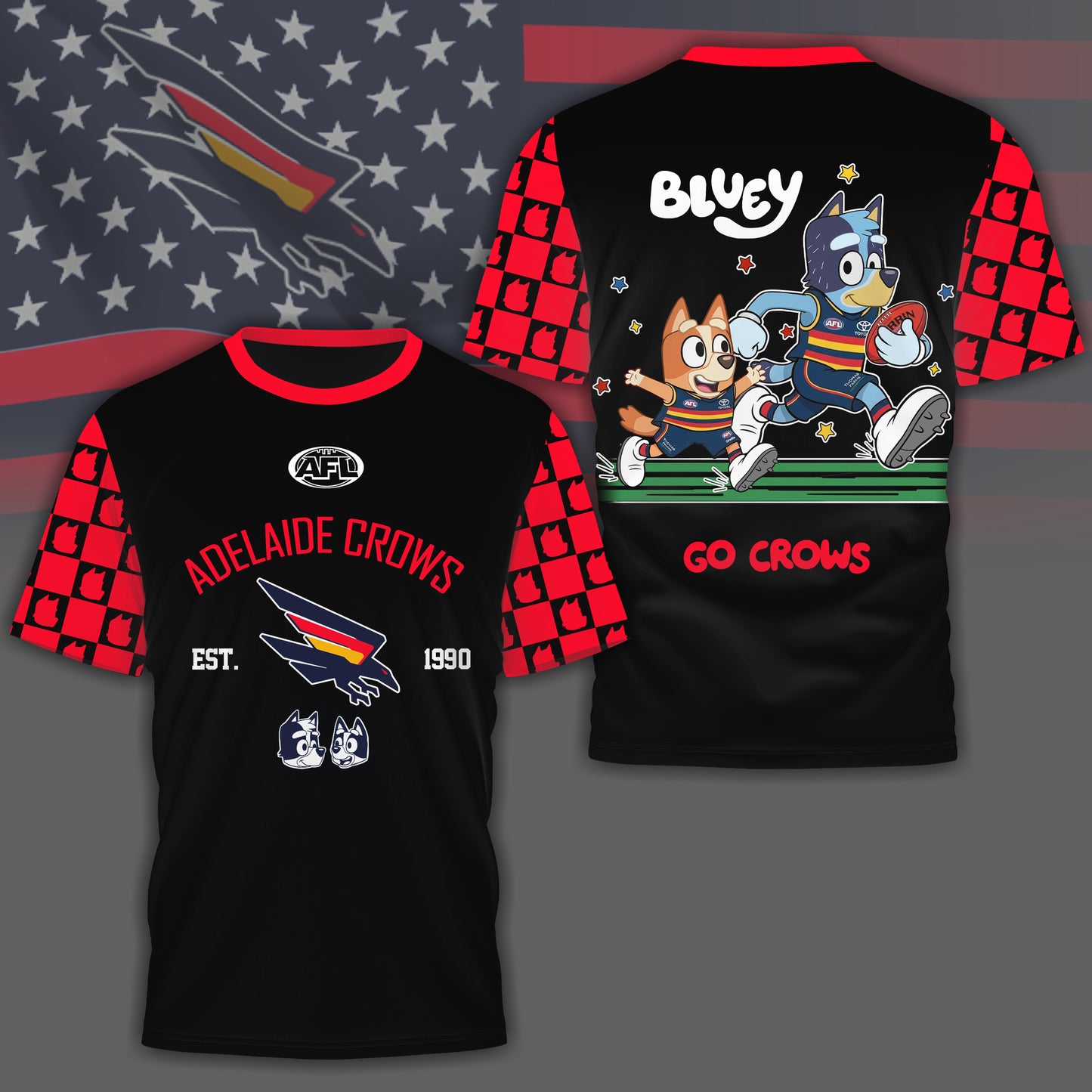 AC x AFL Premium Bluey 3D Shirt DDT TTTZ