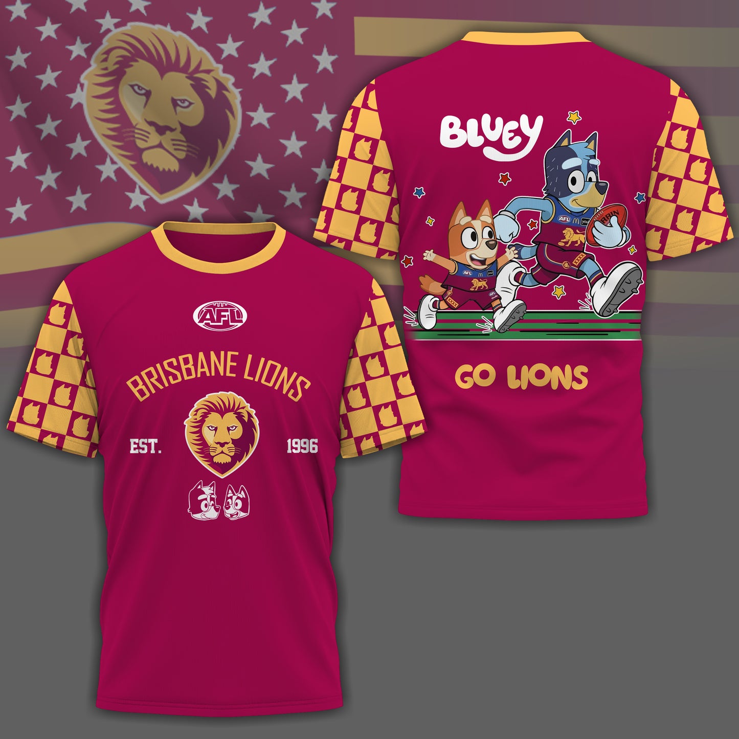 BL x AFL Premium Bluey 3D Shirt DDT TTTZ