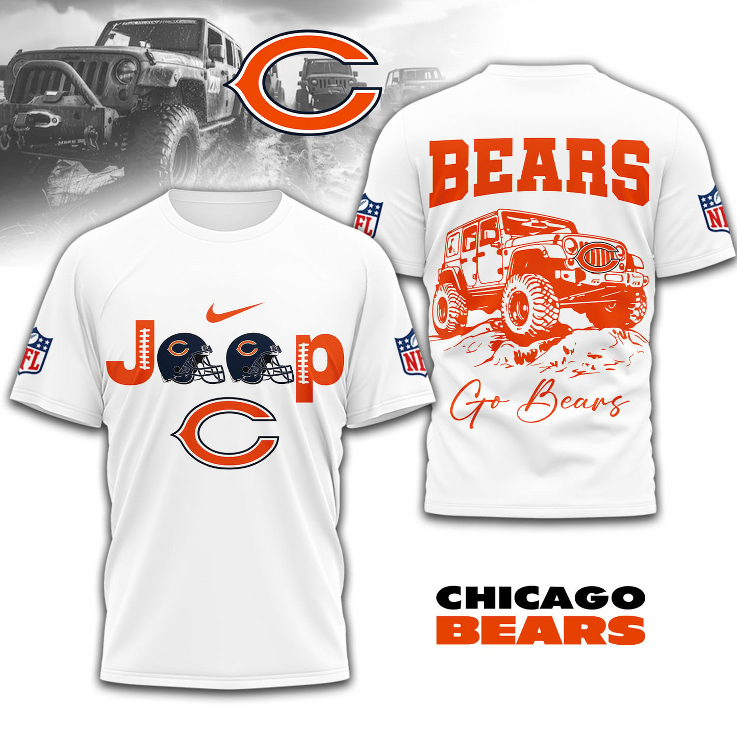 CB Premium NFL Jeep 3D Shirt DDT NTL