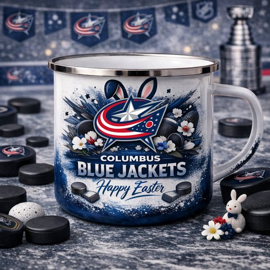 CBJ X NHL Easter-themed enamel mug 0703 NAK NHT