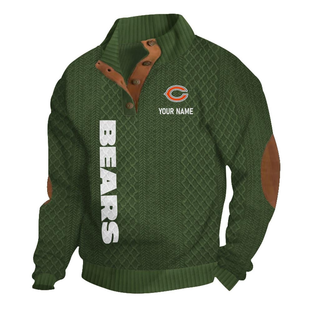 CHI NFL Basic Knitted Stand Collar Sweatshirt DDT CTND