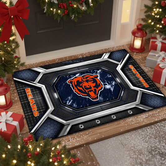 CHI x NFL Personalized Sport Doormat, Gifts For Christmas DDT NTL