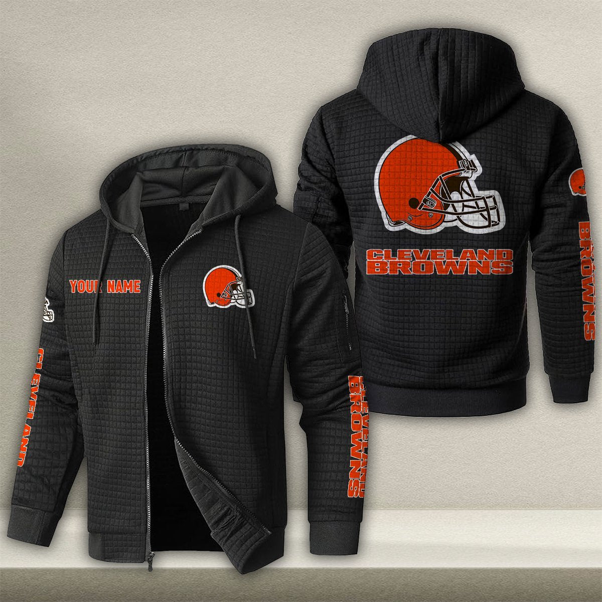 CLE x NFL Quilted Zip Hoodie DatND DVT