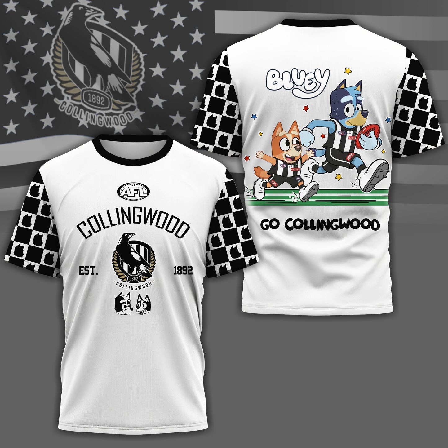 CM x AFL Premium Bluey 3D Shirt DDT TTTZ