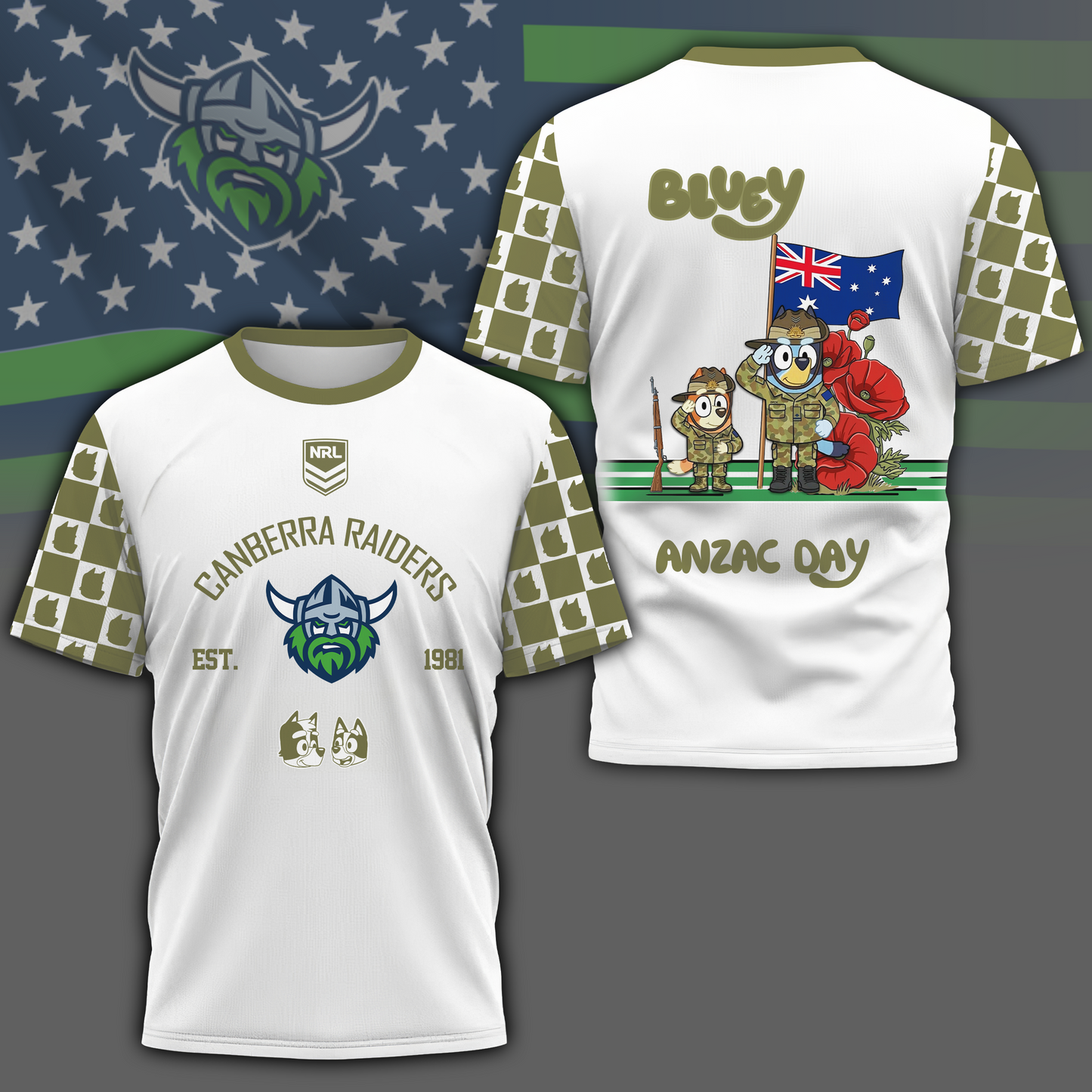 CR x NRL Anniversary Anzac Day Shirt DDT LBN