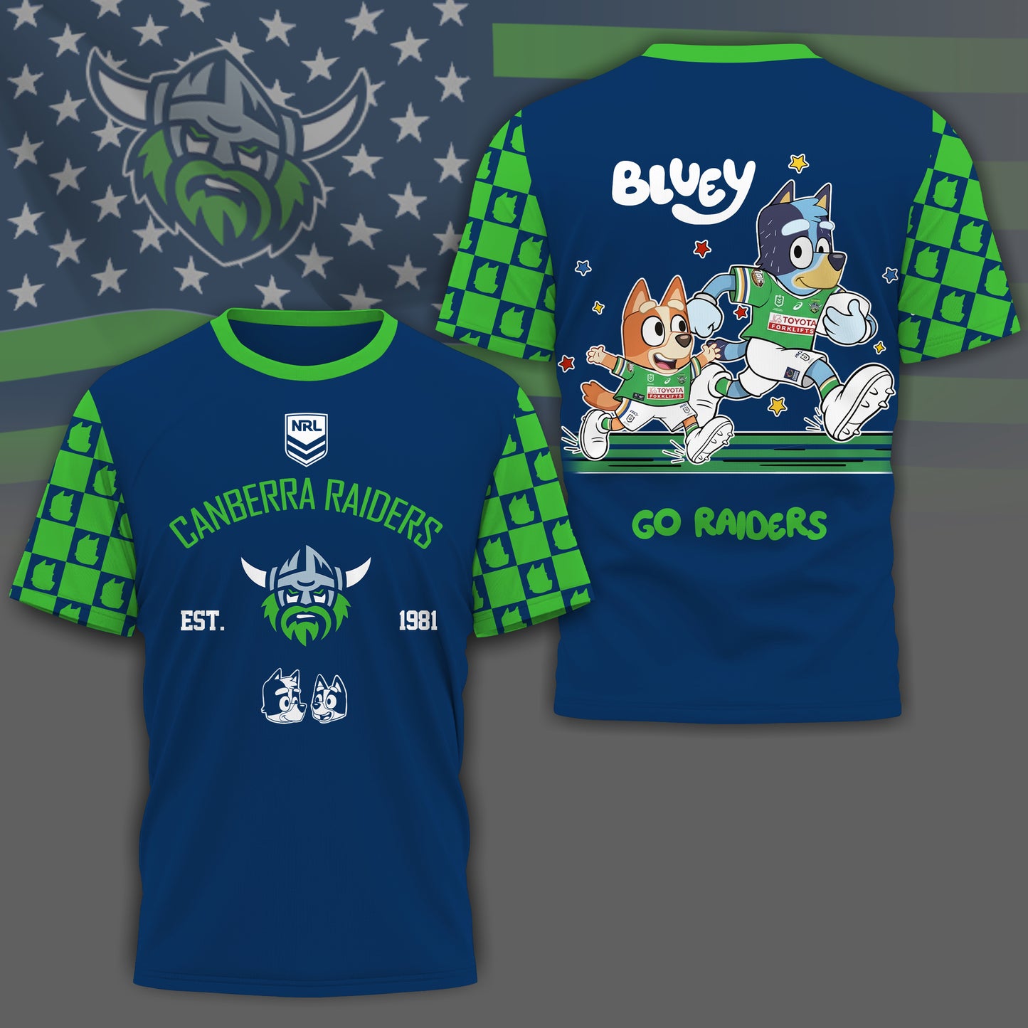 CR x NRL Premium Bluey 3D Shirt DDT TTTZ