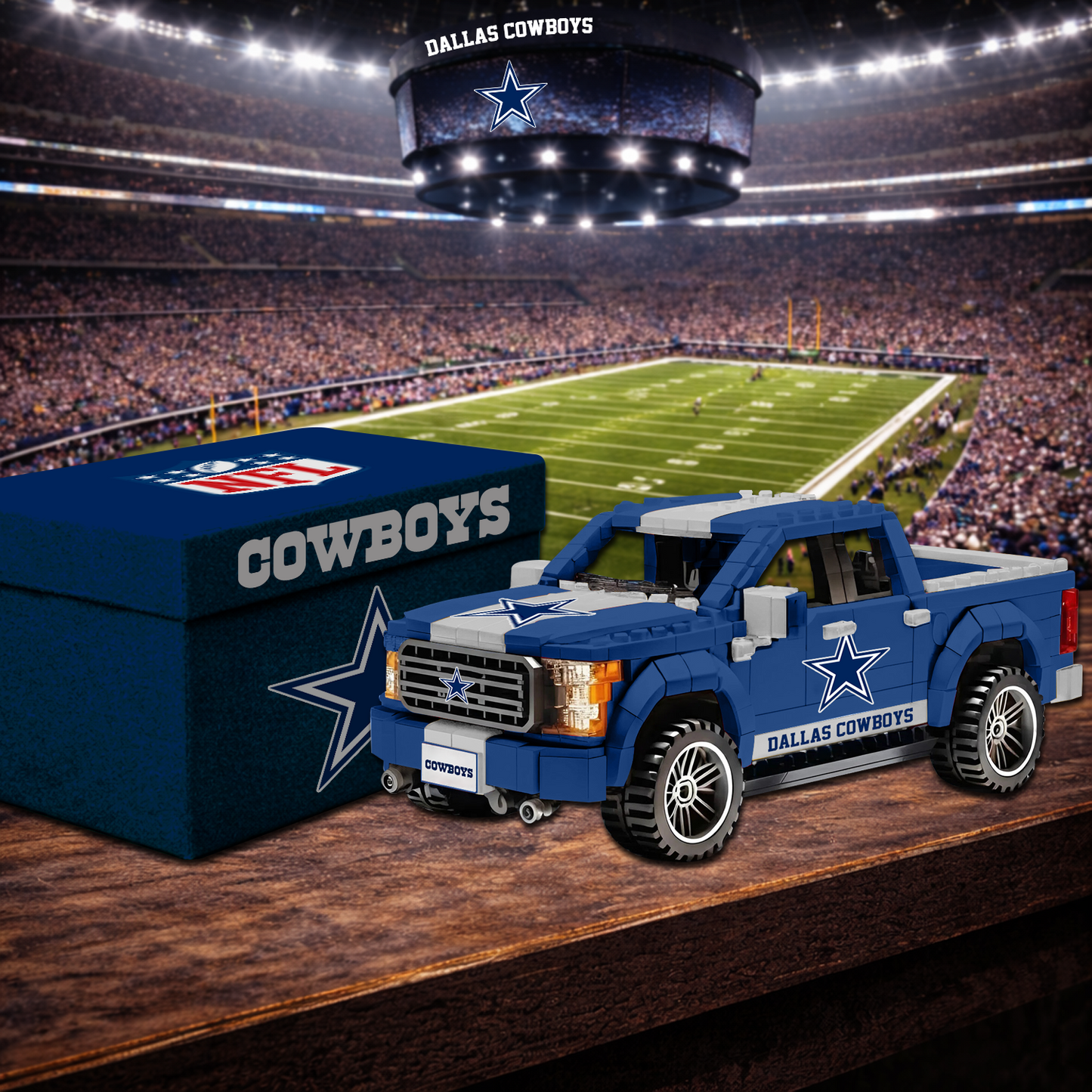 DAL  X NFL Football-themed pickup truck building blocks 0703 NAK NHT
