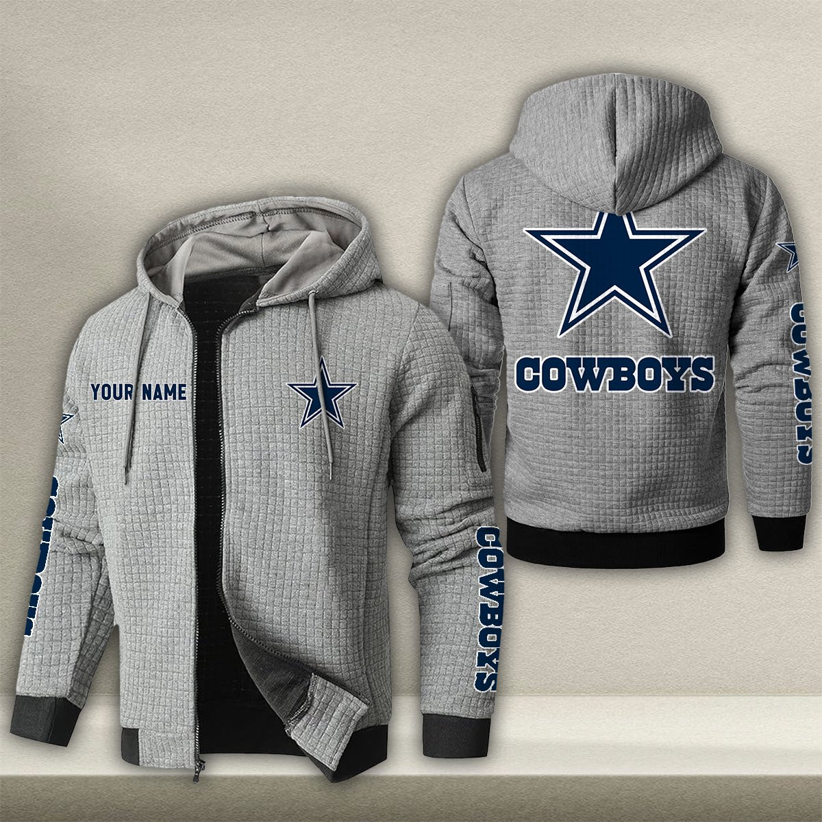 DAL x NFL Quilted Zip Hoodie DatND DVT