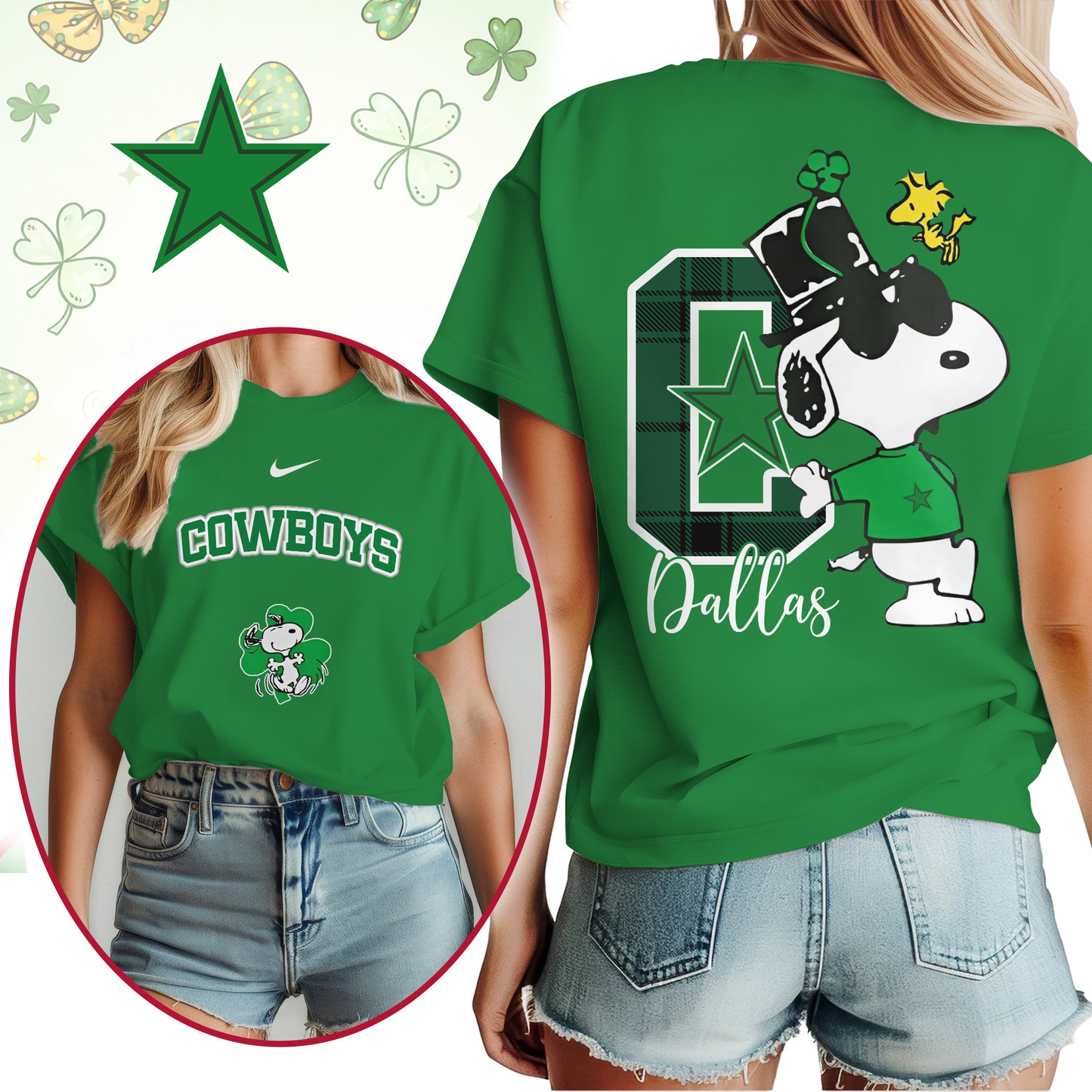 DC Premium NFL Snoopy St. Patricks Day Shirt DDT NTL