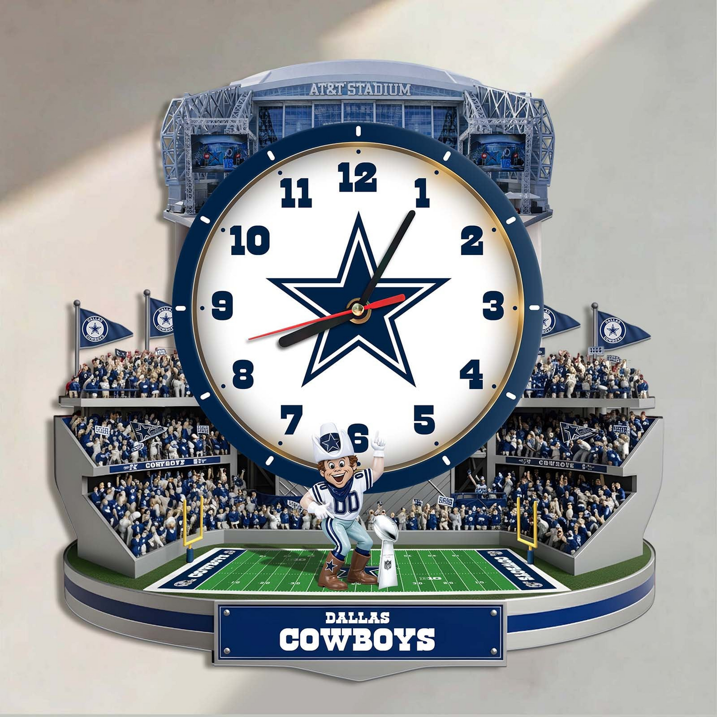 DC x NFL Stadium Decorative 3D Visual Effect Acrylic Wall Clock DDT CTND
