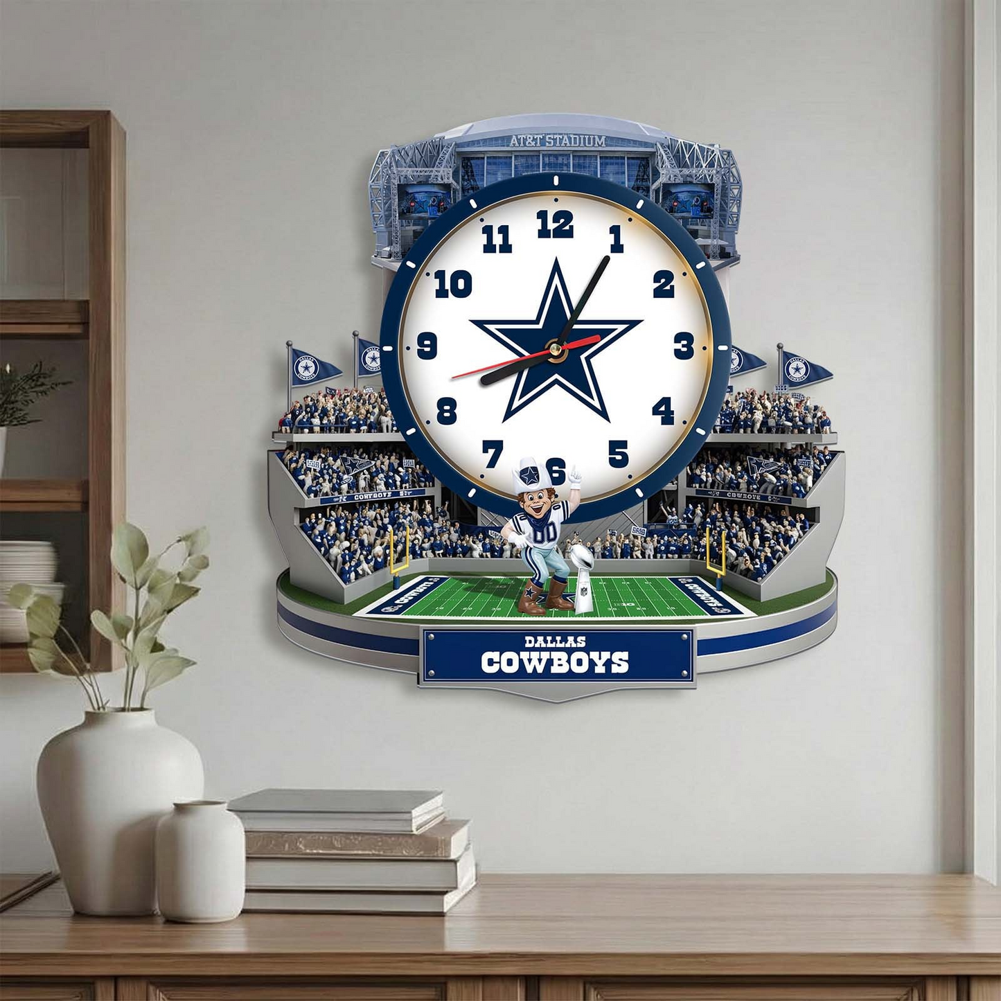 DC x NFL Stadium Decorative 3D Visual Effect Acrylic Wall Clock DDT CTND