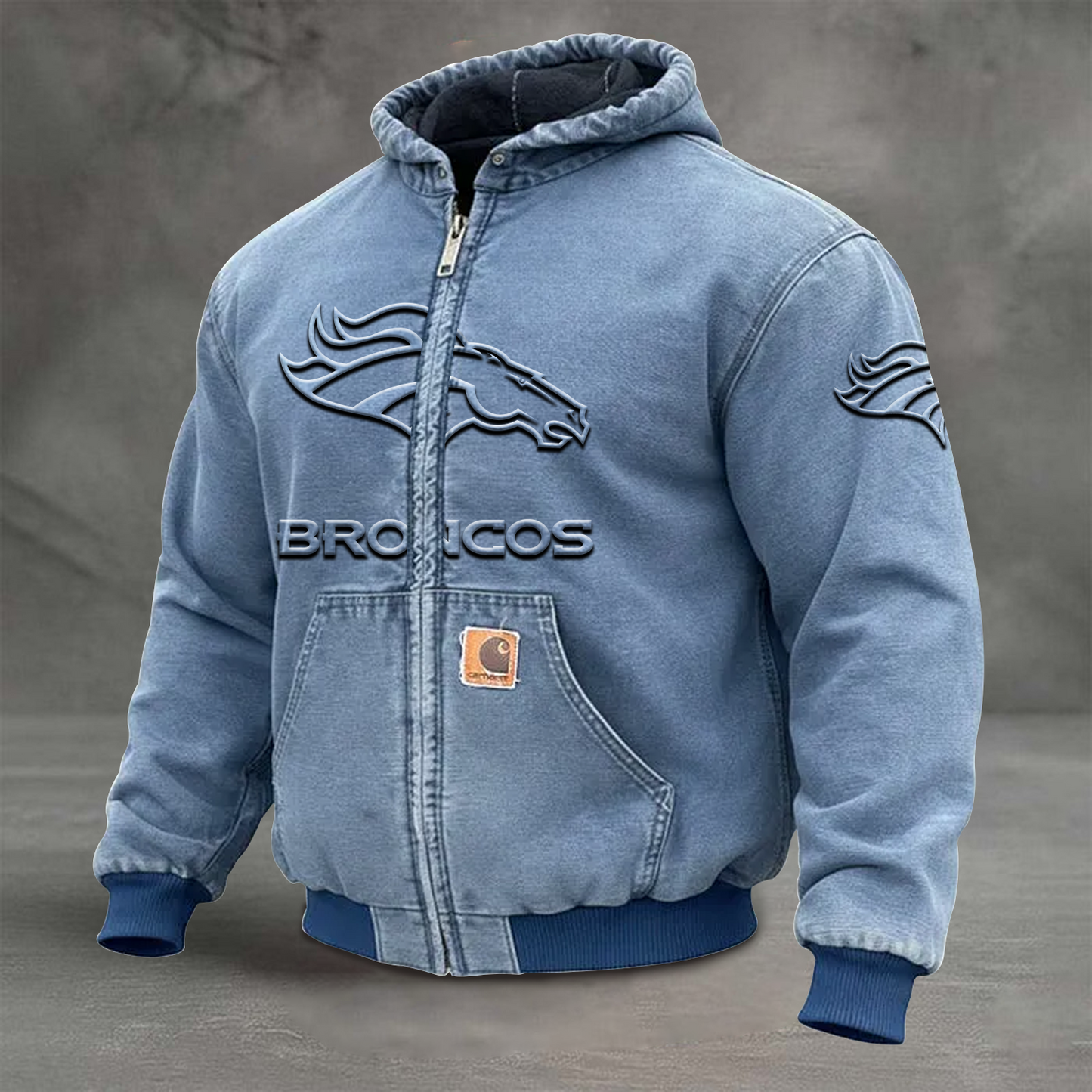 DEN x NFL Retro Hooded Sweatshirt Jacket Casual Workwear Denim Jacket DATND TANTD
