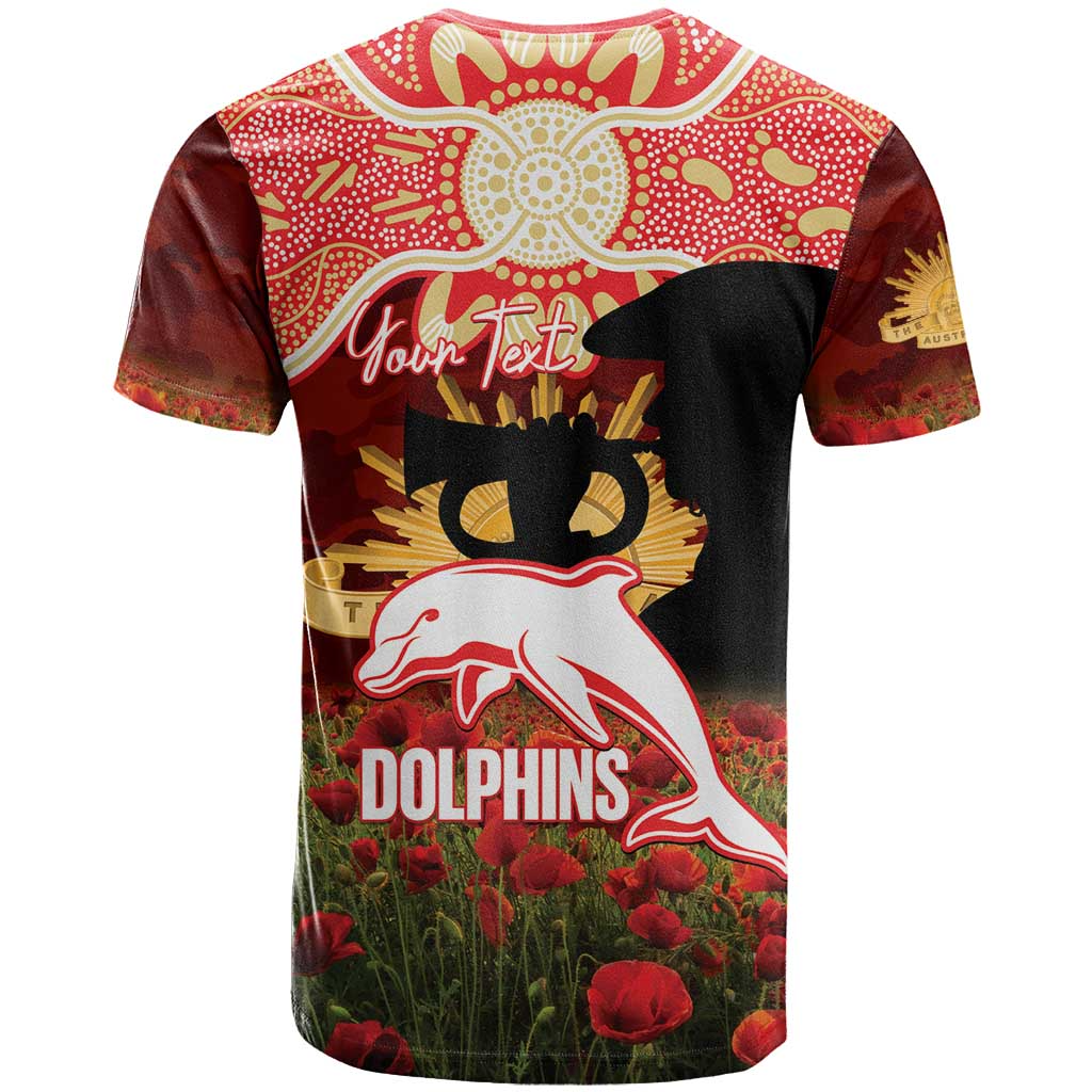 DOL x NRL Rugby ANZAC Day Women V-Neck T-Shirt Last Post Poppy We Will Remember Them DatND DVT