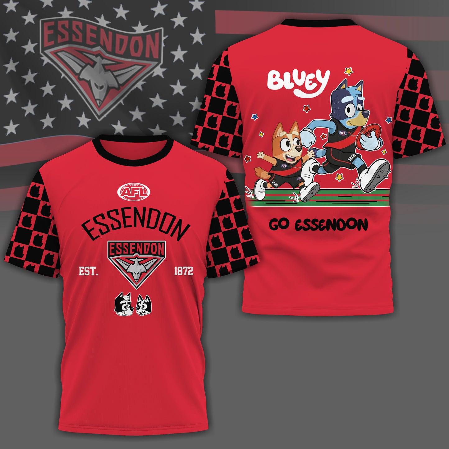 EB x AFL Premium Bluey 3D Shirt DDT TTTZ