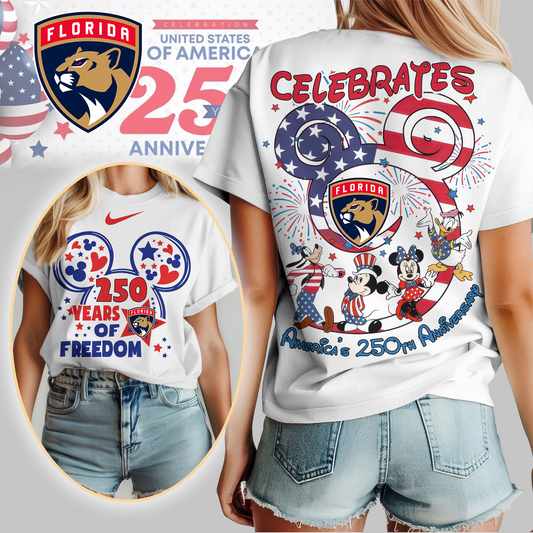 FP Premium NHL Mickey Celebrates America 250th Anniversary Women Shirt DDT CTND