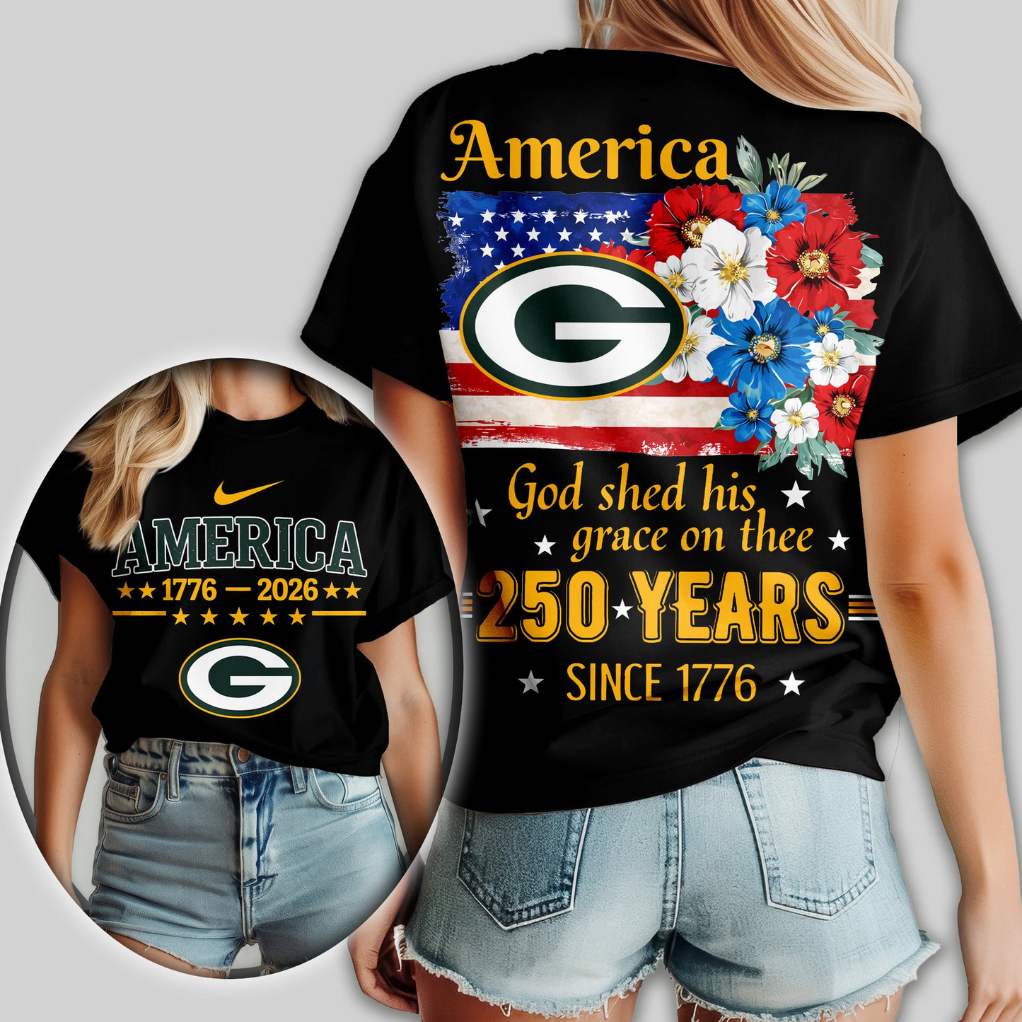 GBP Premium NFL America God Shed His Grace On Thee Women Shirt DDT  NTL