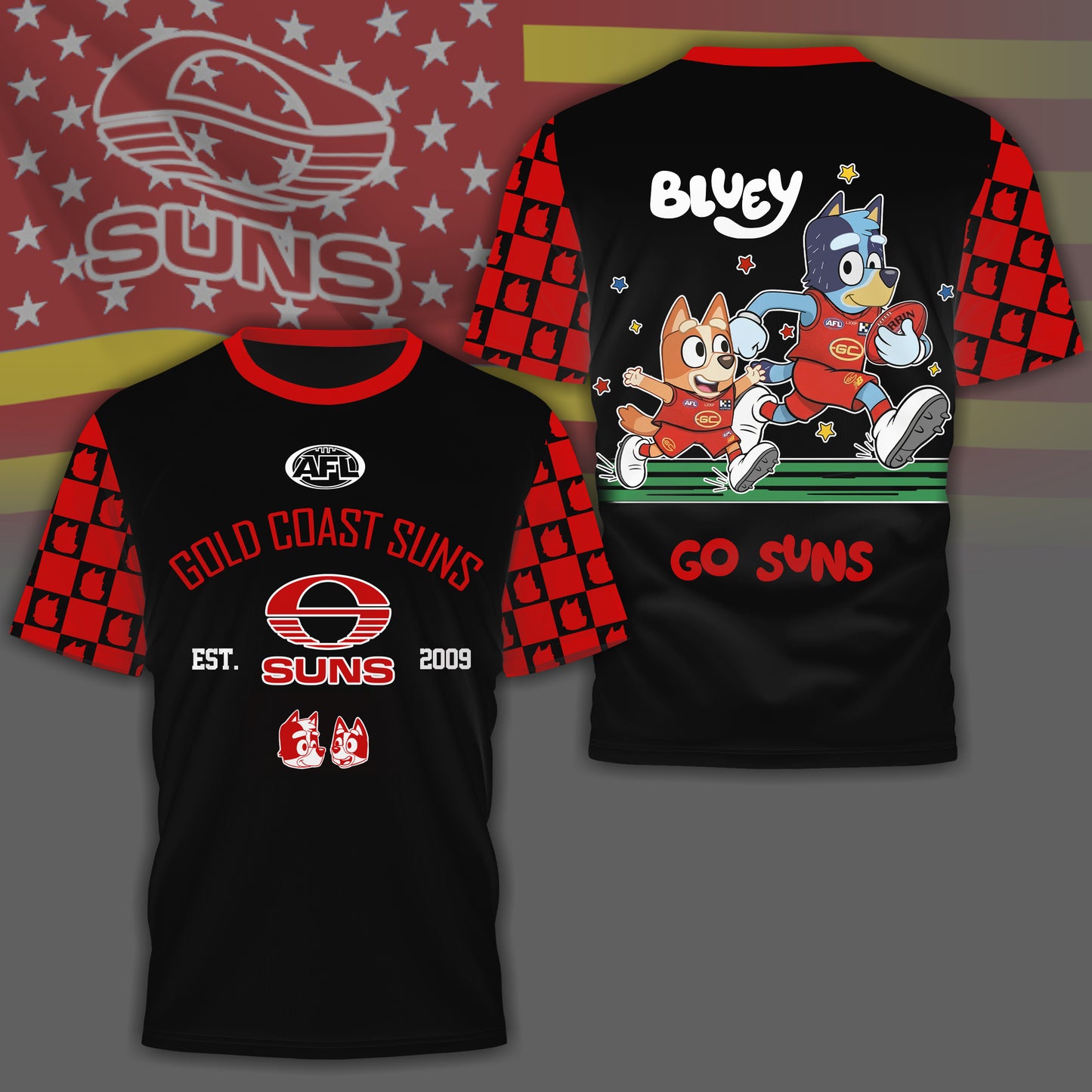 GCS x AFL Premium Bluey 3D Shirt DDT TTTZ