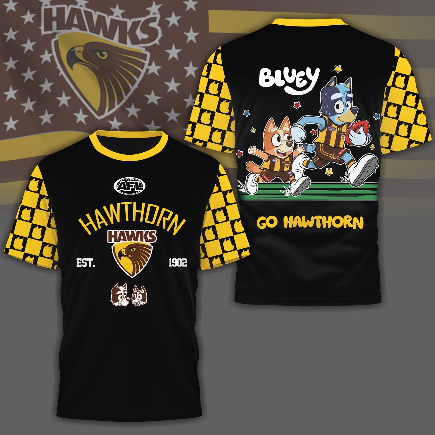 HH x AFL Premium Bluey 3D Shirt DDT TTTZ