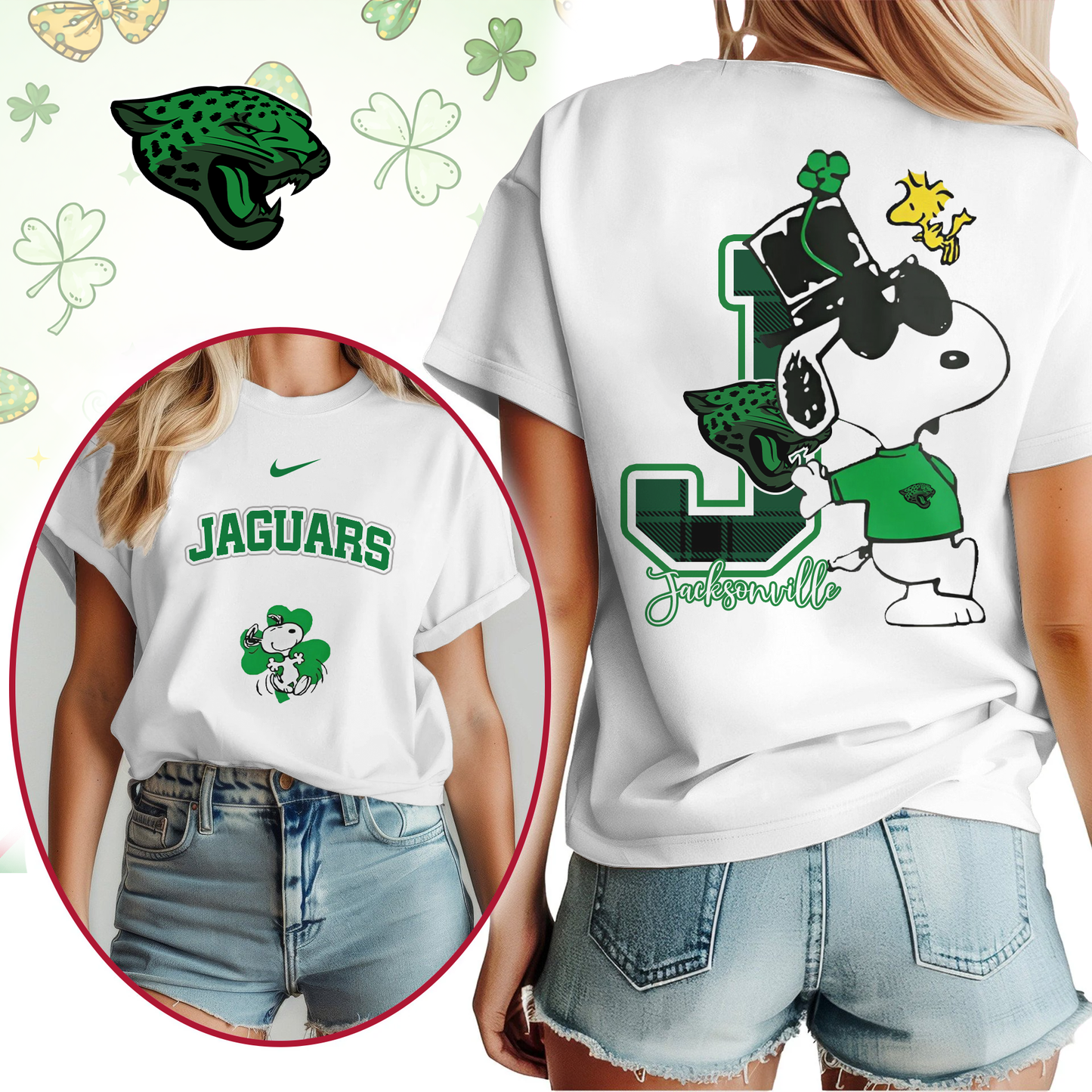JJ Premium NFL Snoopy St. Patricks Day Shirt DDT NTL