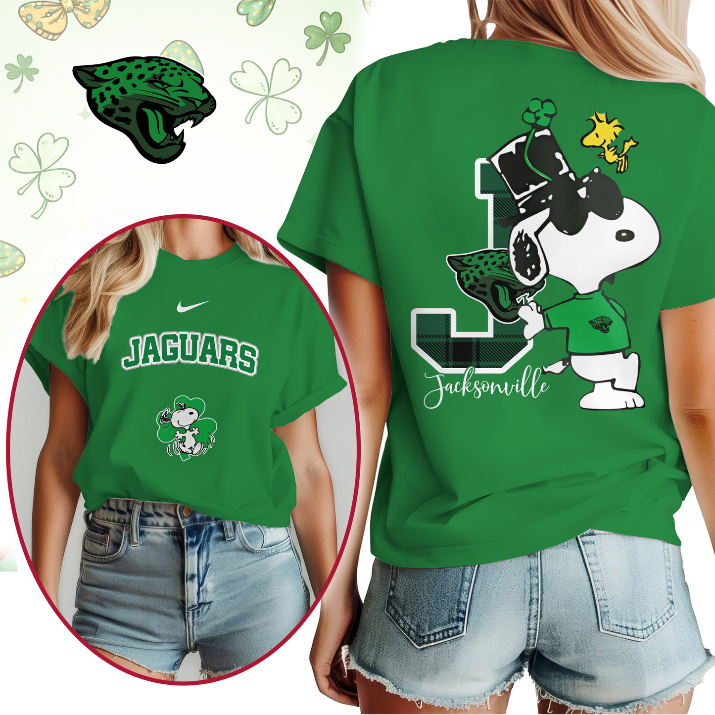 JJ Premium NFL Snoopy St. Patricks Day Shirt DDT NTL