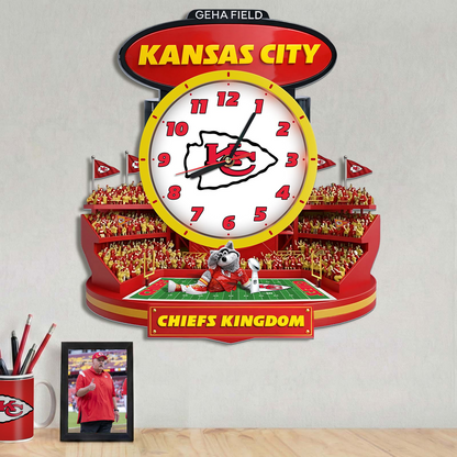 KCC x NFL Stadium Decorative 3D Visual Effect Acrylic Wall Clock DDT CTND