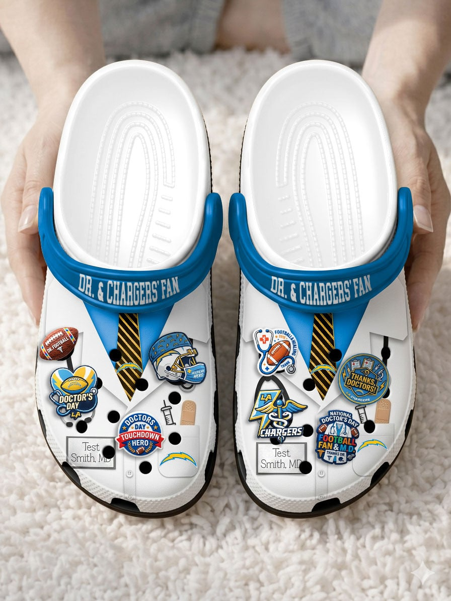 LAC PREMIUM NFL NATIONAL DOCTOR'S DAY CLOGS WITH 8 CHARMS DDT  CTND
